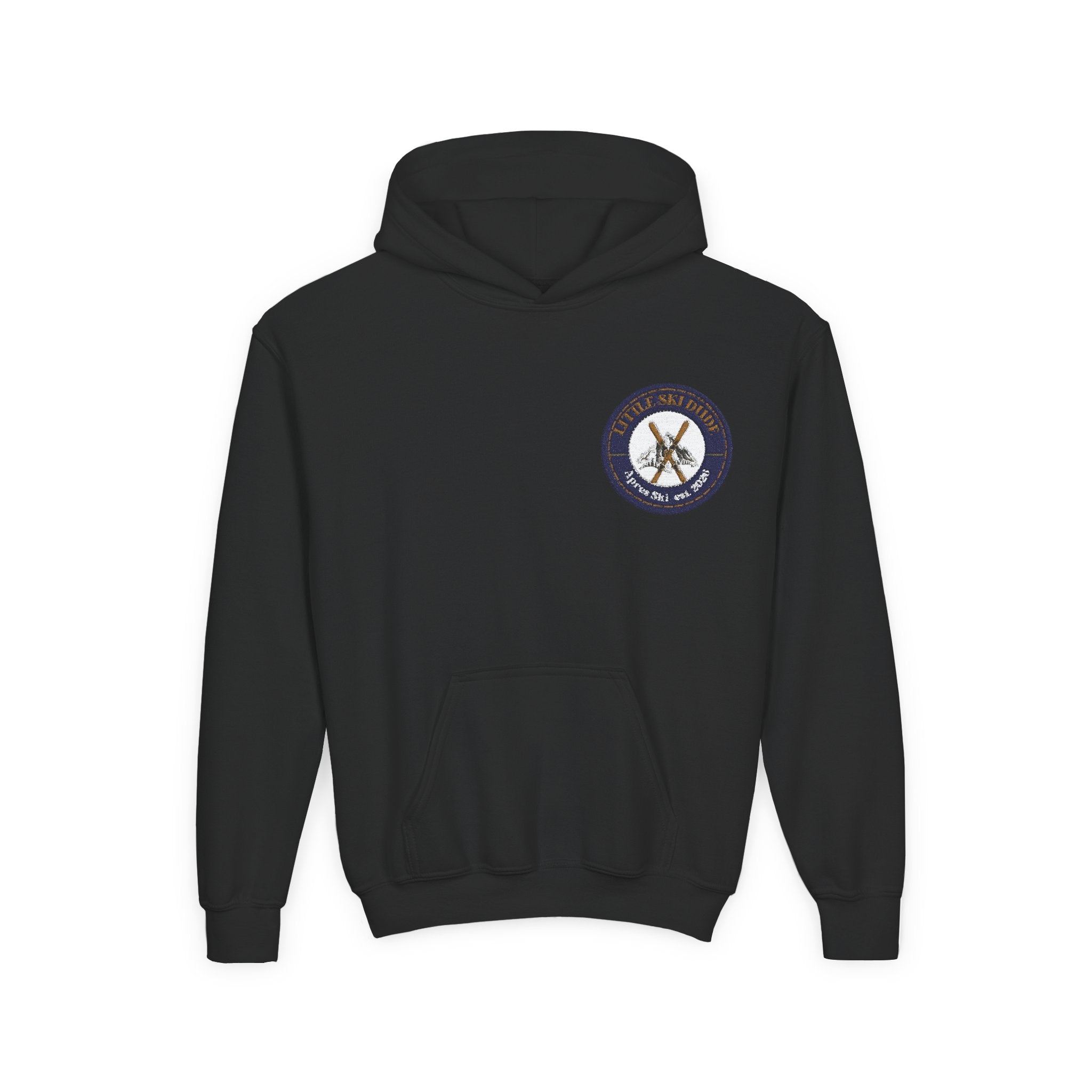 Little Ski Dude Kids Hoodie — Alpine Social Club Vintage Ski Crest