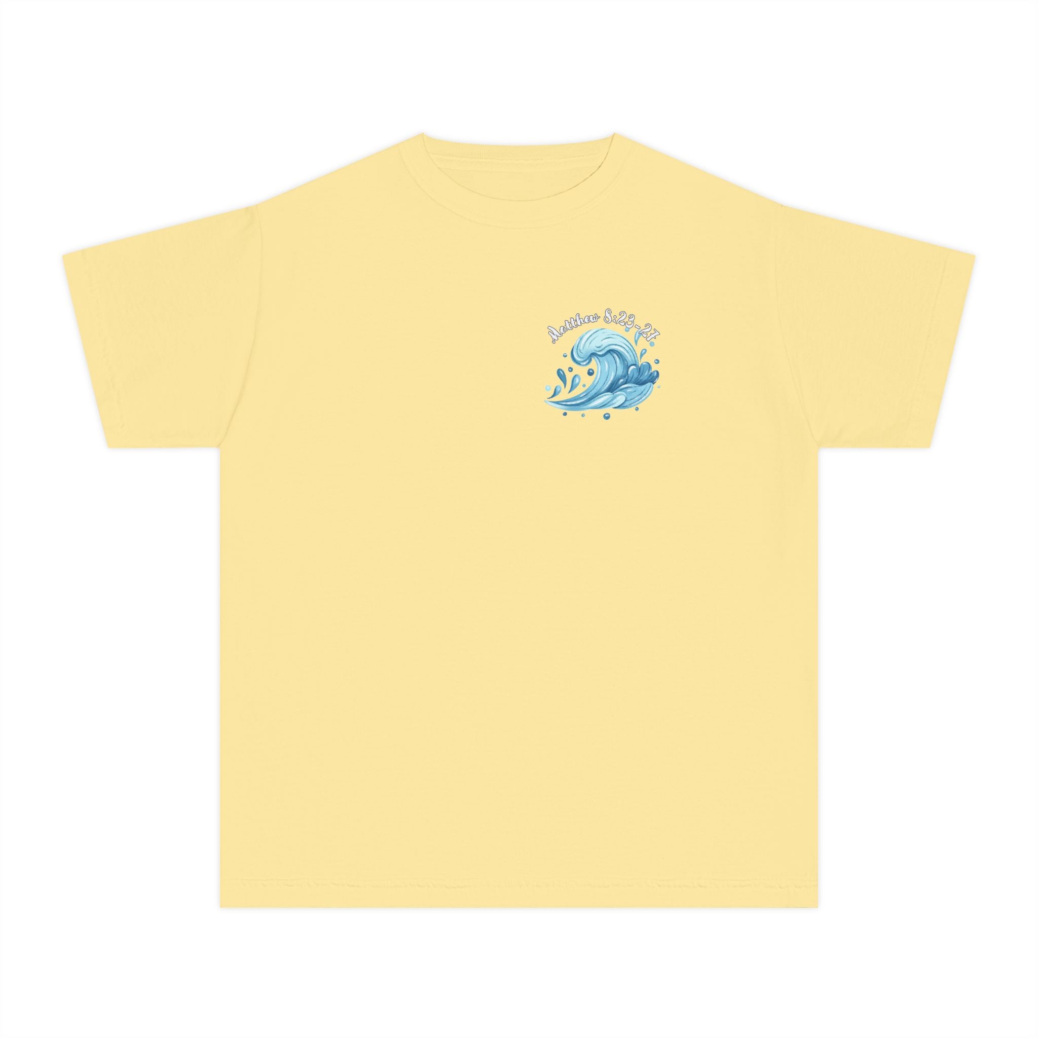 Youth Tee — "The Wind and Waves" Surf Wave Graphic Shirt (Kids Coastal Summer Tee)