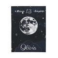 Personalized Moon & Stars Birthday Velveteen Plush Blanket – Custom Name & Age