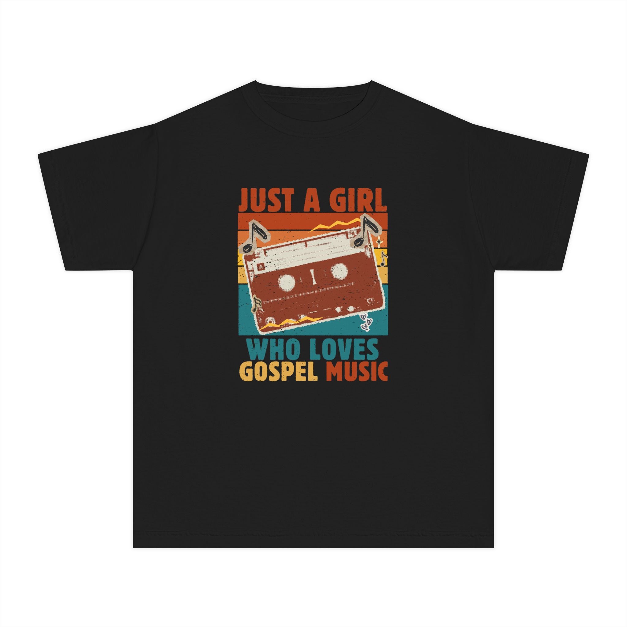 Youth Tee — "Just a Girl Who Loves Gospel Music" Retro Cassette Shirt
