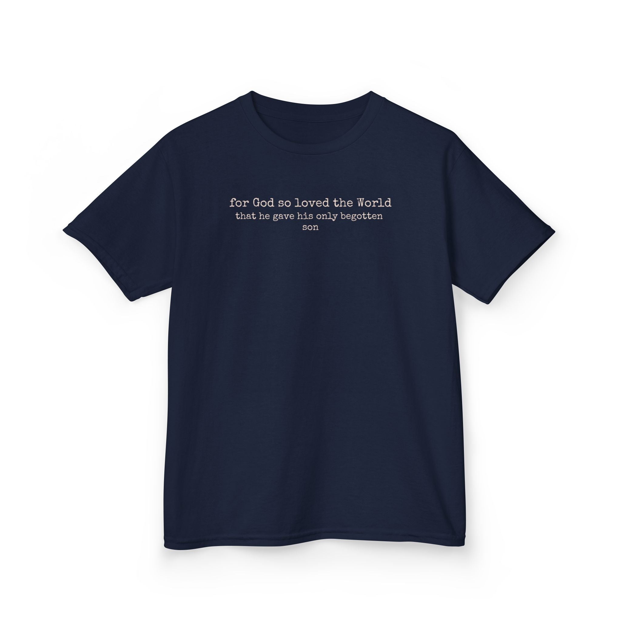 Kids Tee — "For God So Loved the World" Christian Scripture Shirt