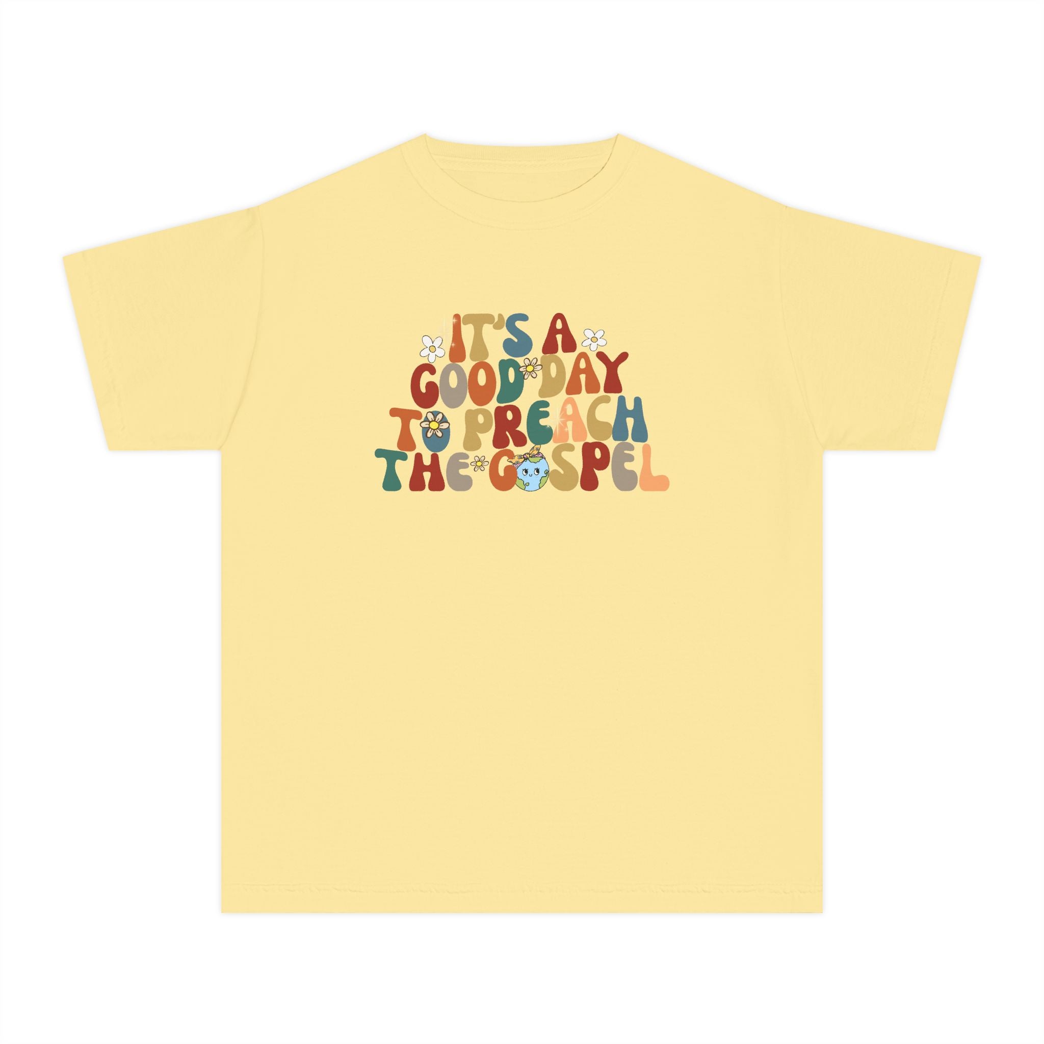 Youth Tee — "It's a Good Day to Preach the Gospel" Retro Faith Shirt
