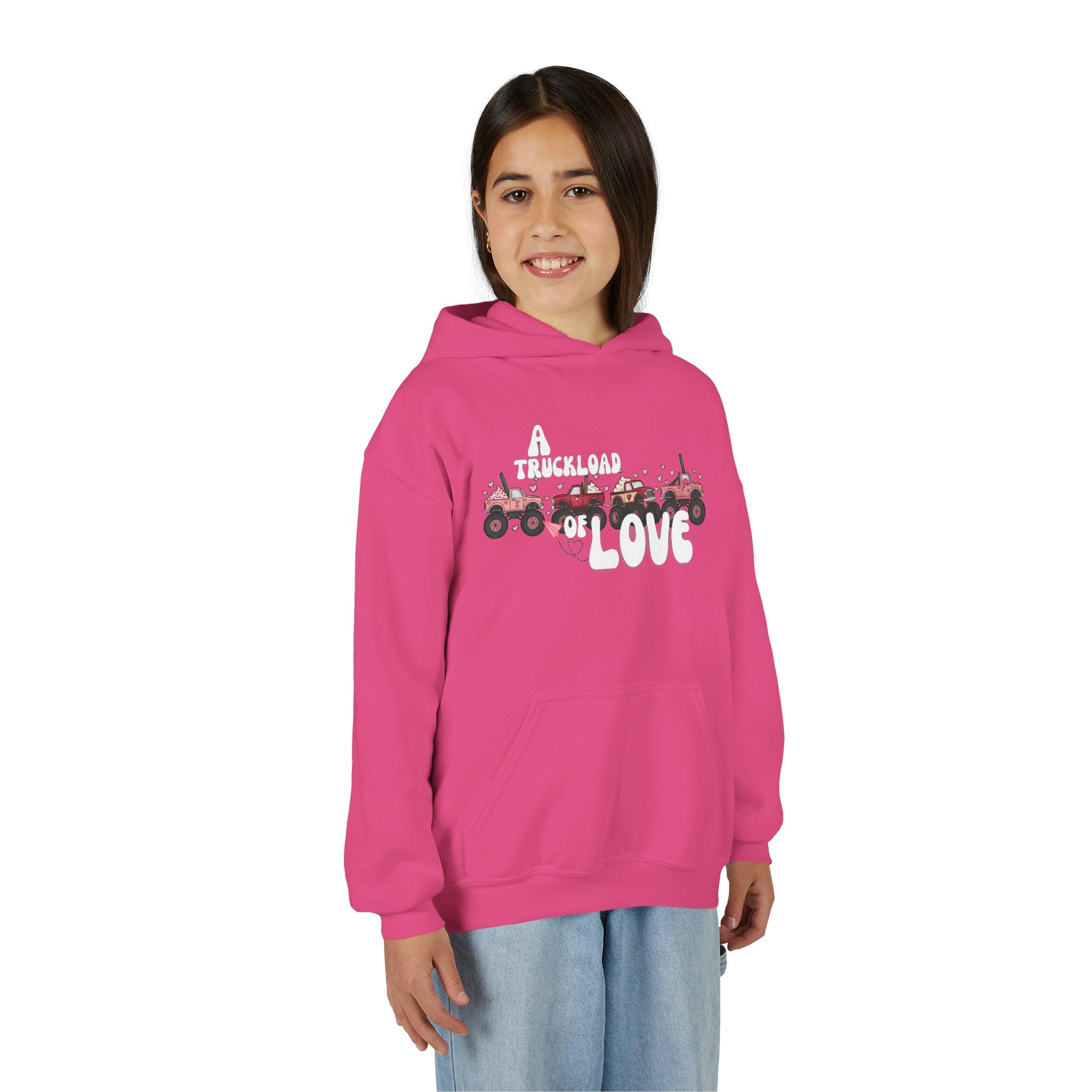 Youth Hoodie – Monster Truck Fleet Love Graphic