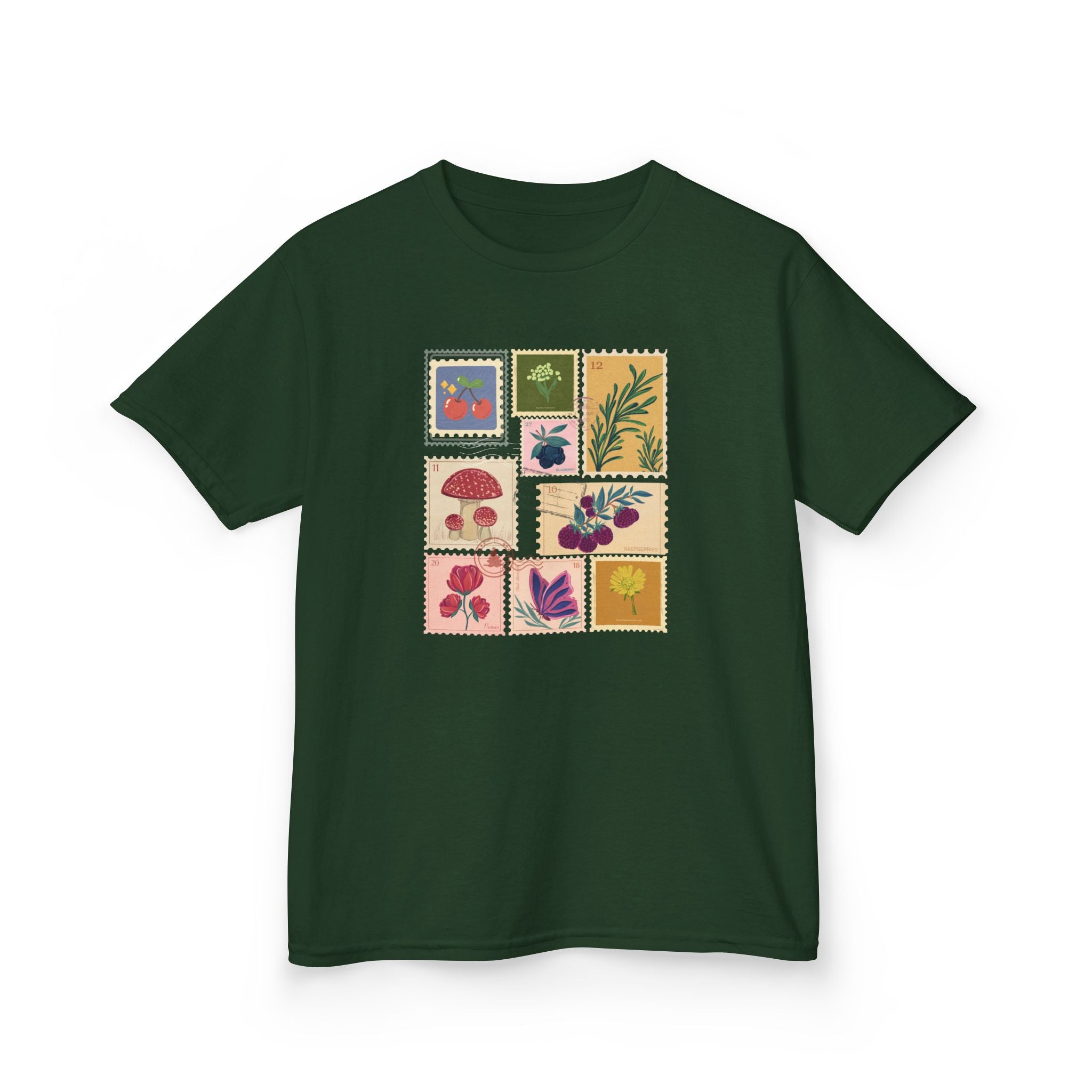 Vintage Floral Stamps Tee — Botanical postal stamps Graphic Shirt