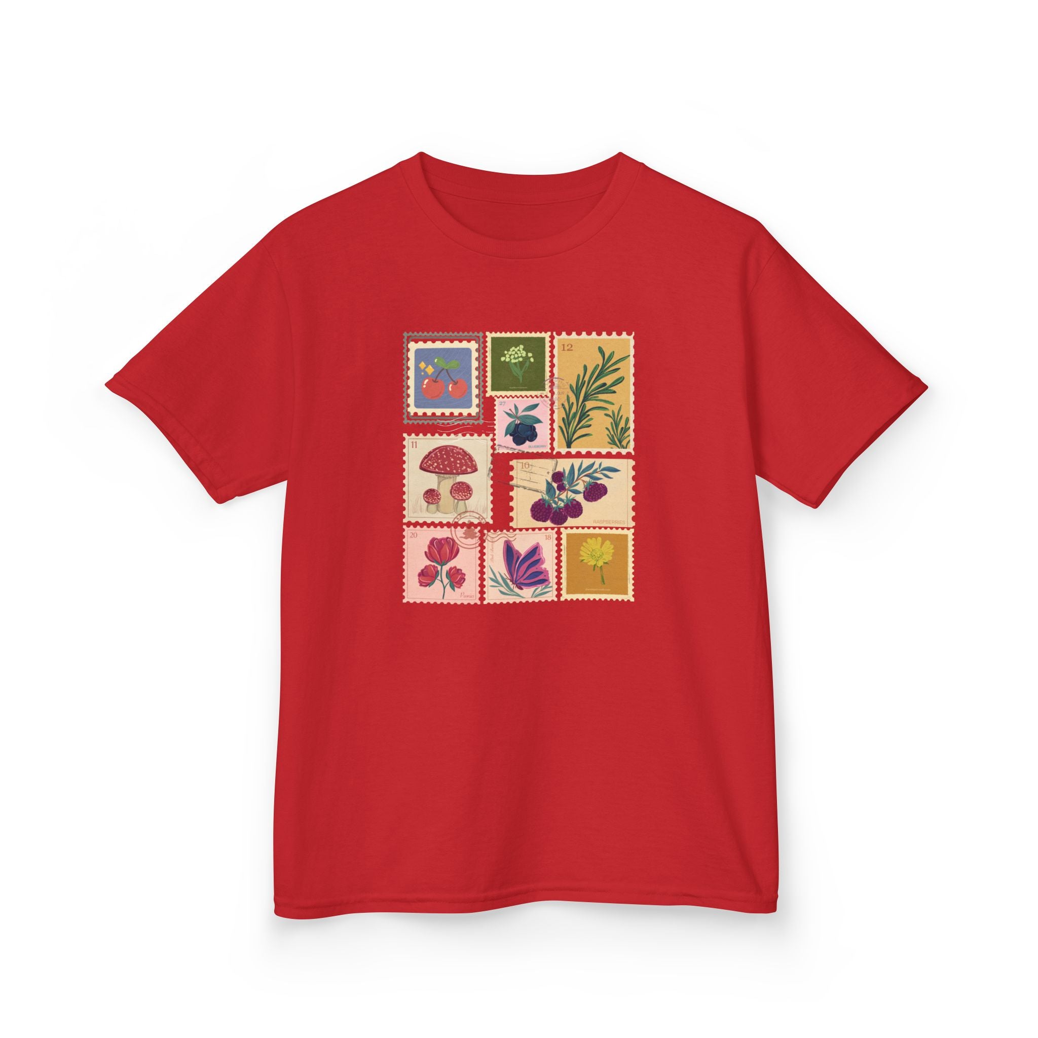 Vintage Floral Stamps Tee — Botanical postal stamps Graphic Shirt