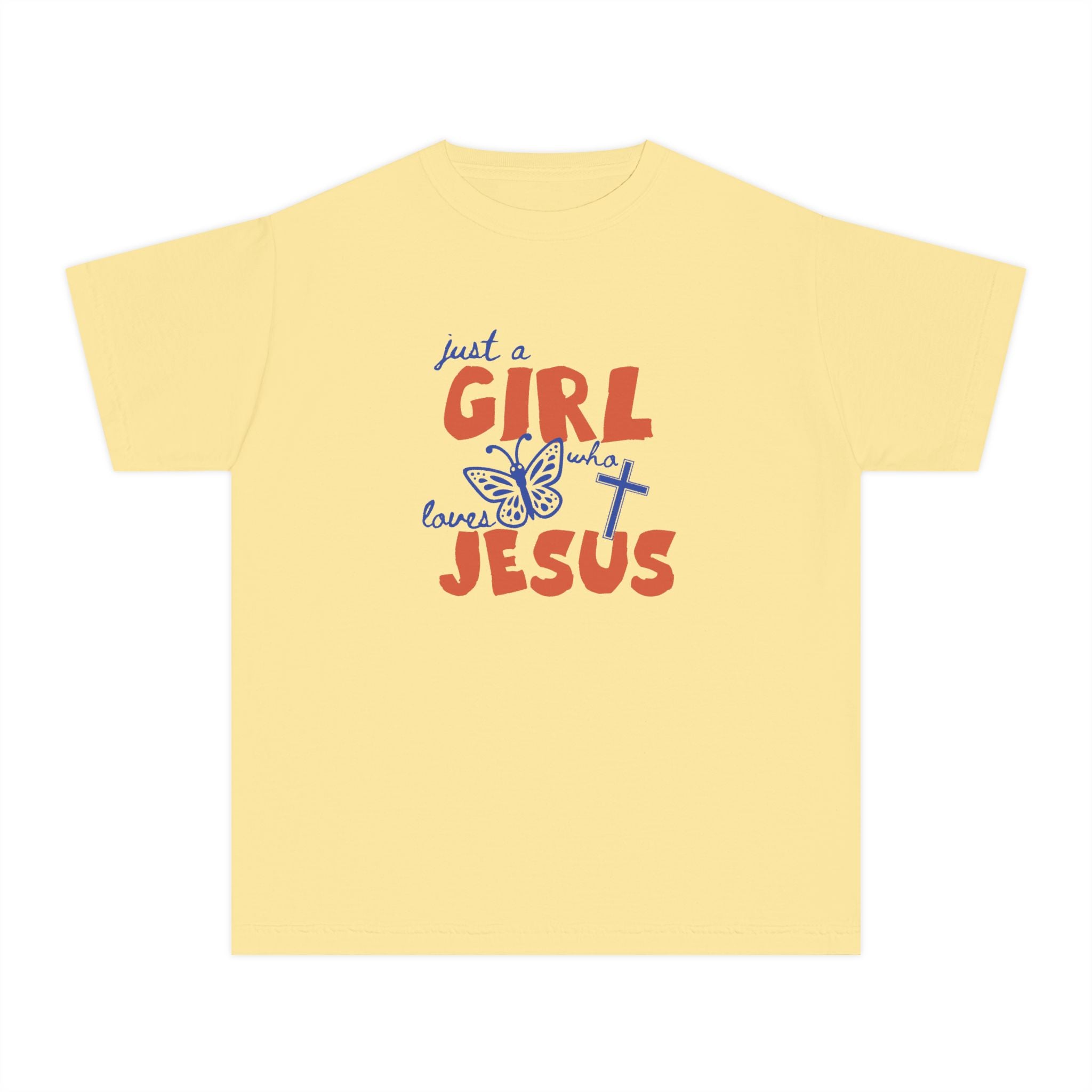 Youth Tee — "Just a Girl Who Loves Jesus" Christian Tee