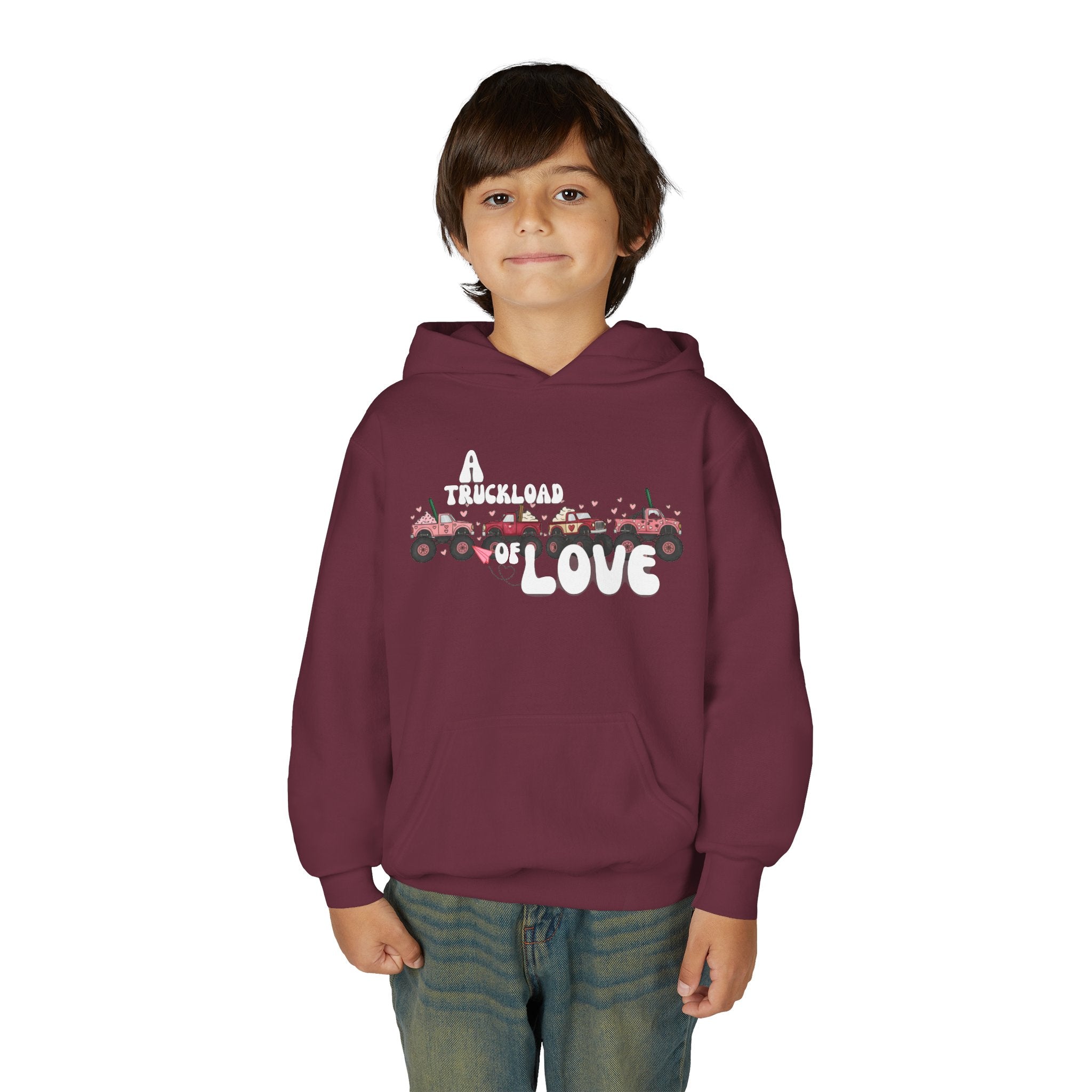Youth Hoodie – Monster Truck Fleet Love Graphic