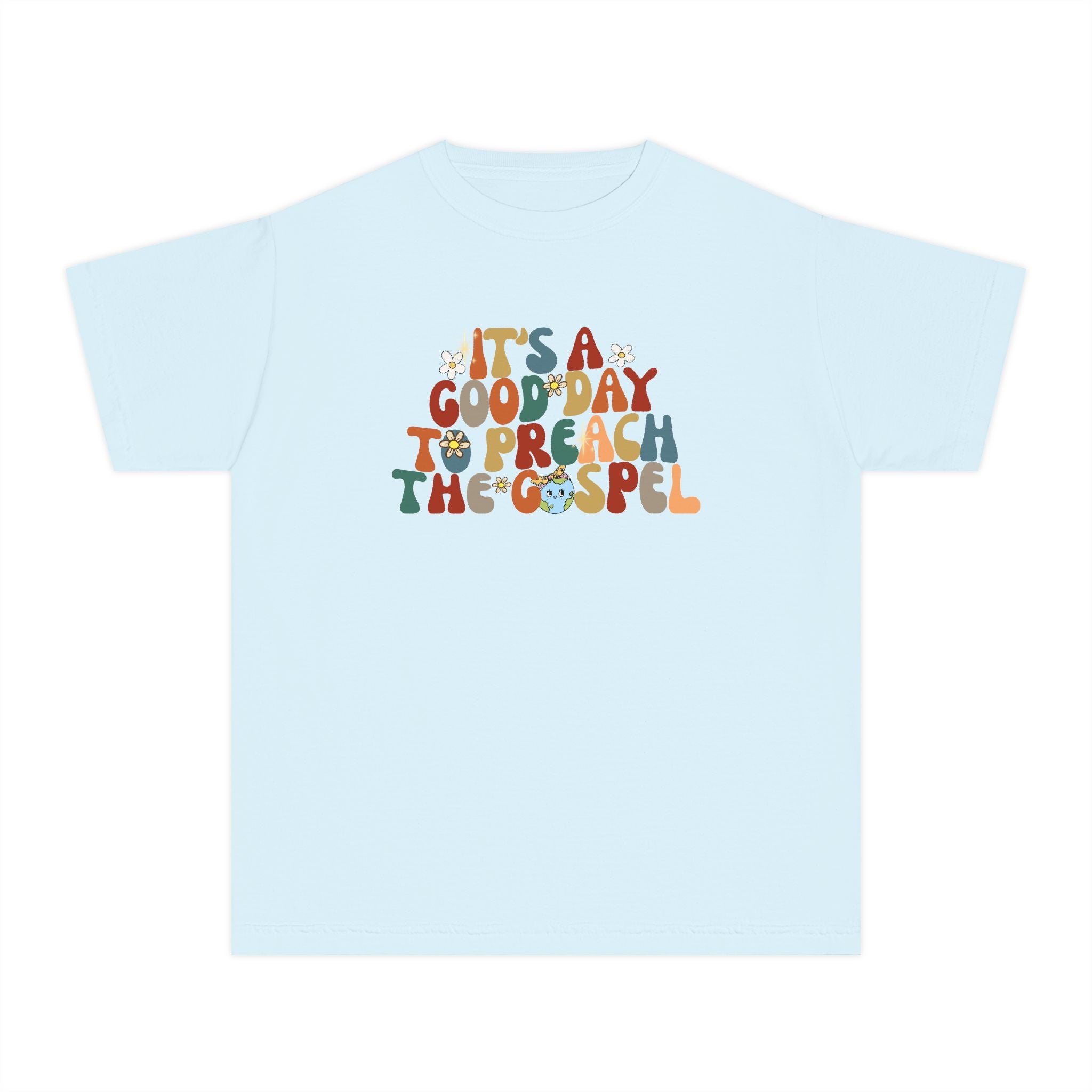 Youth Tee — "It's a Good Day to Preach the Gospel" Retro Faith Shirt