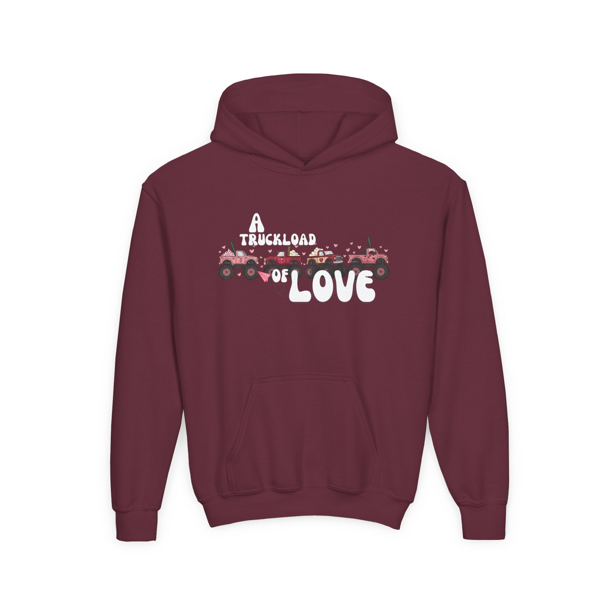 Youth Hoodie – Monster Truck Fleet Love Graphic