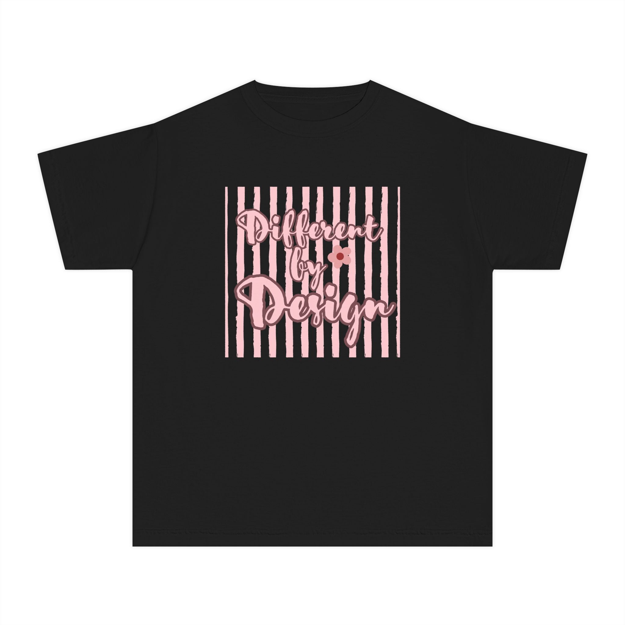 Youth Tee — "Different by Design" striped tee