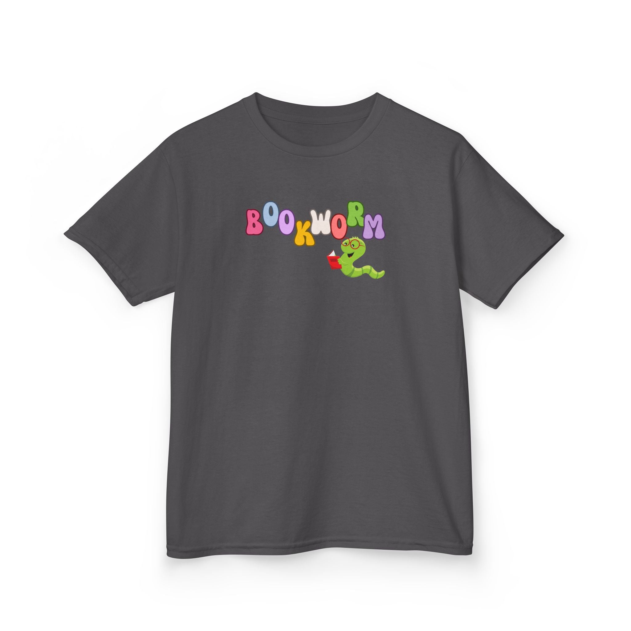 Kids "Bookworm" Graphic Tee — Colorful Reading Worm Shirt for Little Readers