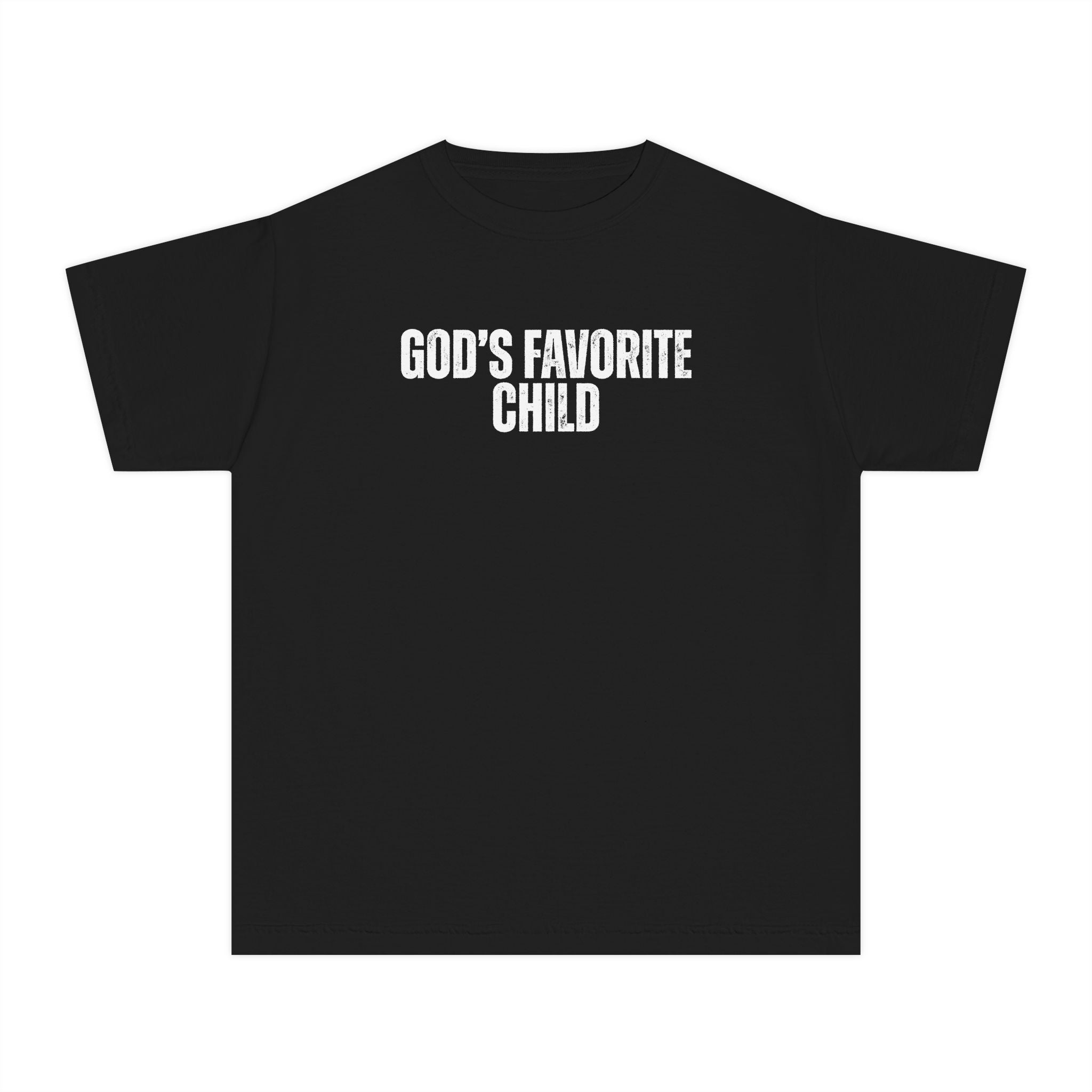 Youth T-Shirt "God's Favorite Child" – Faith-Based Kids Tee, Christian Message Gift