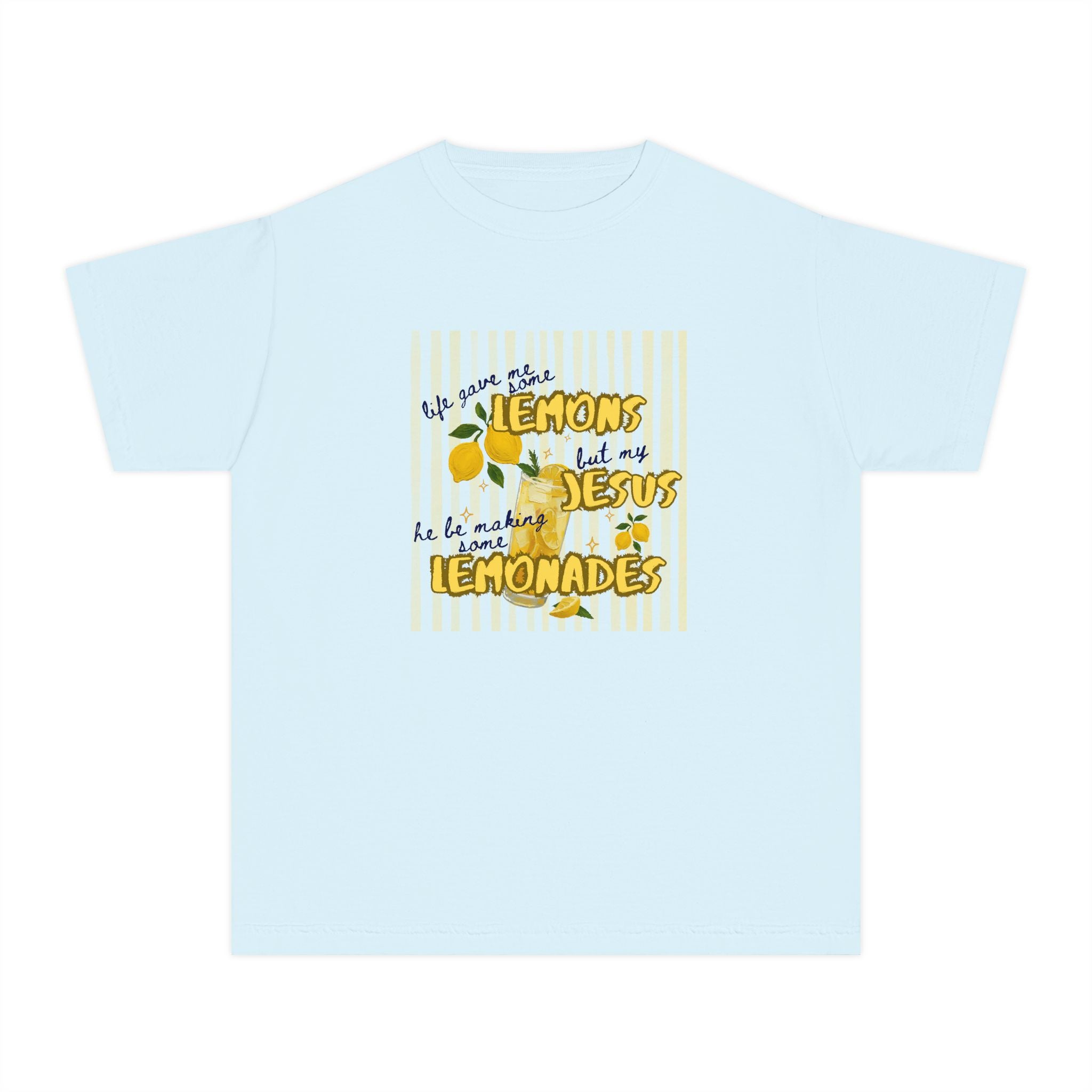 Youth Lemonade Tee – “When Life Gives Lemons Let Us Be Makers of Lemonade” Christian Kids T‑Shirt
