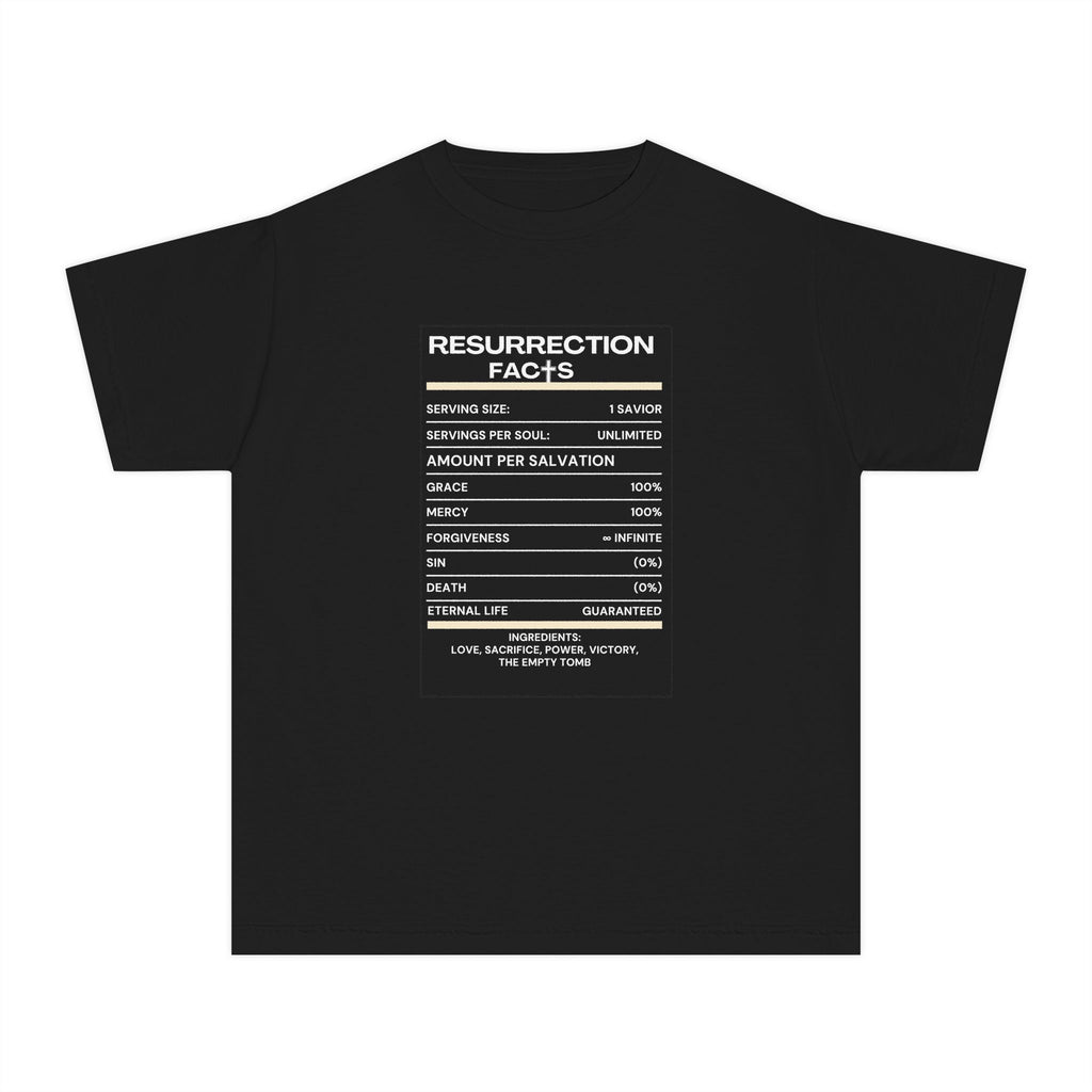 Resurrection Facts Youth Tee - Christian Faith Graphic Shirt