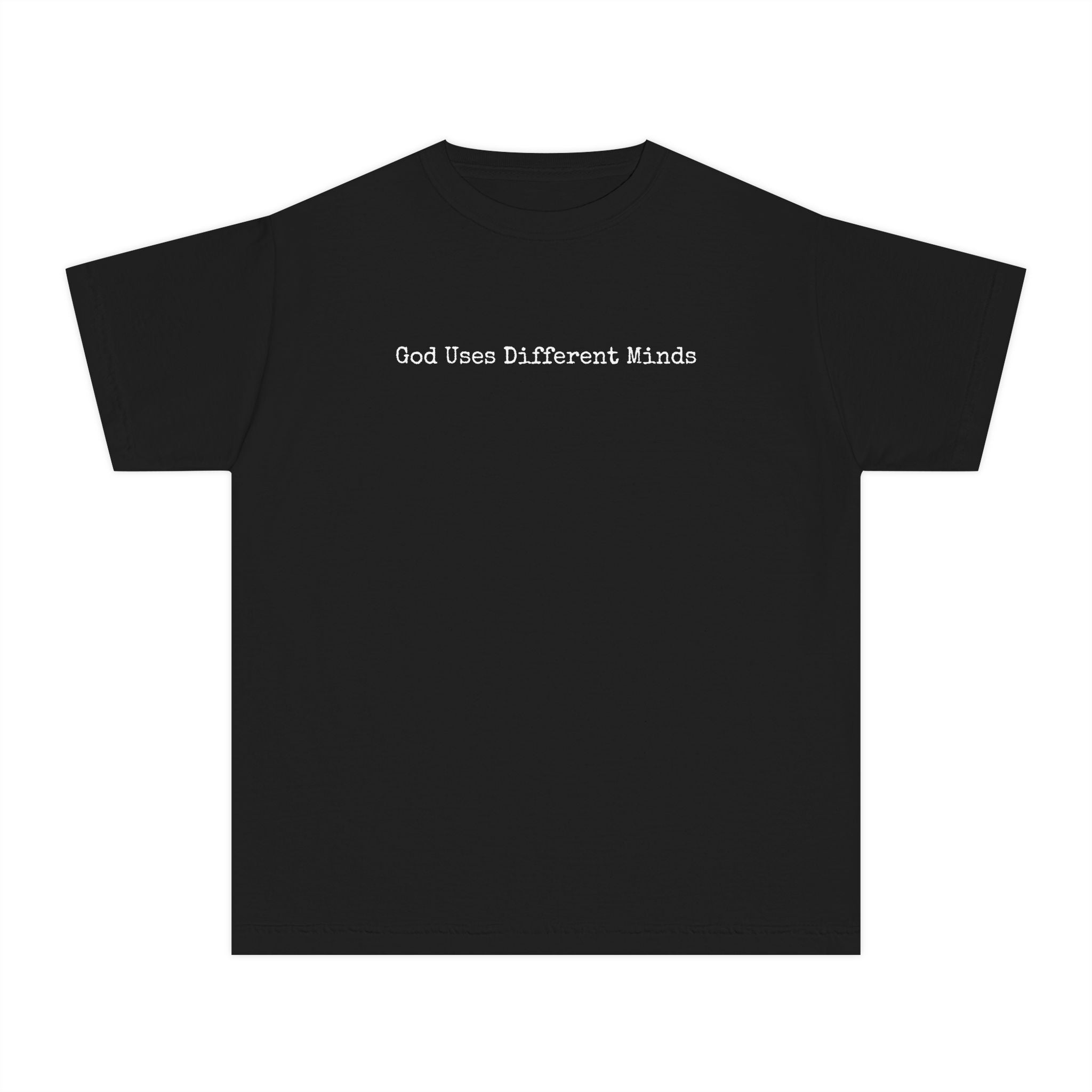 Youth Tee — "God Uses Different Minds" Minimalist Christian Kids T‑Shirt