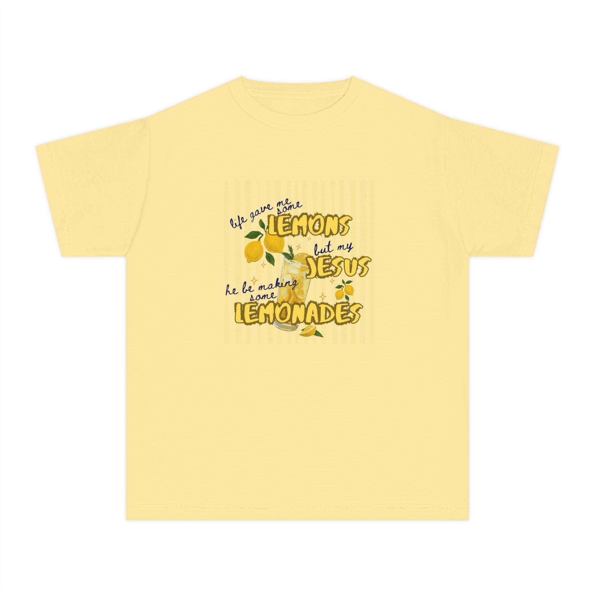 Youth Lemonade Tee – “When Life Gives Lemons Let Us Be Makers of Lemonade” Christian Kids T‑Shirt