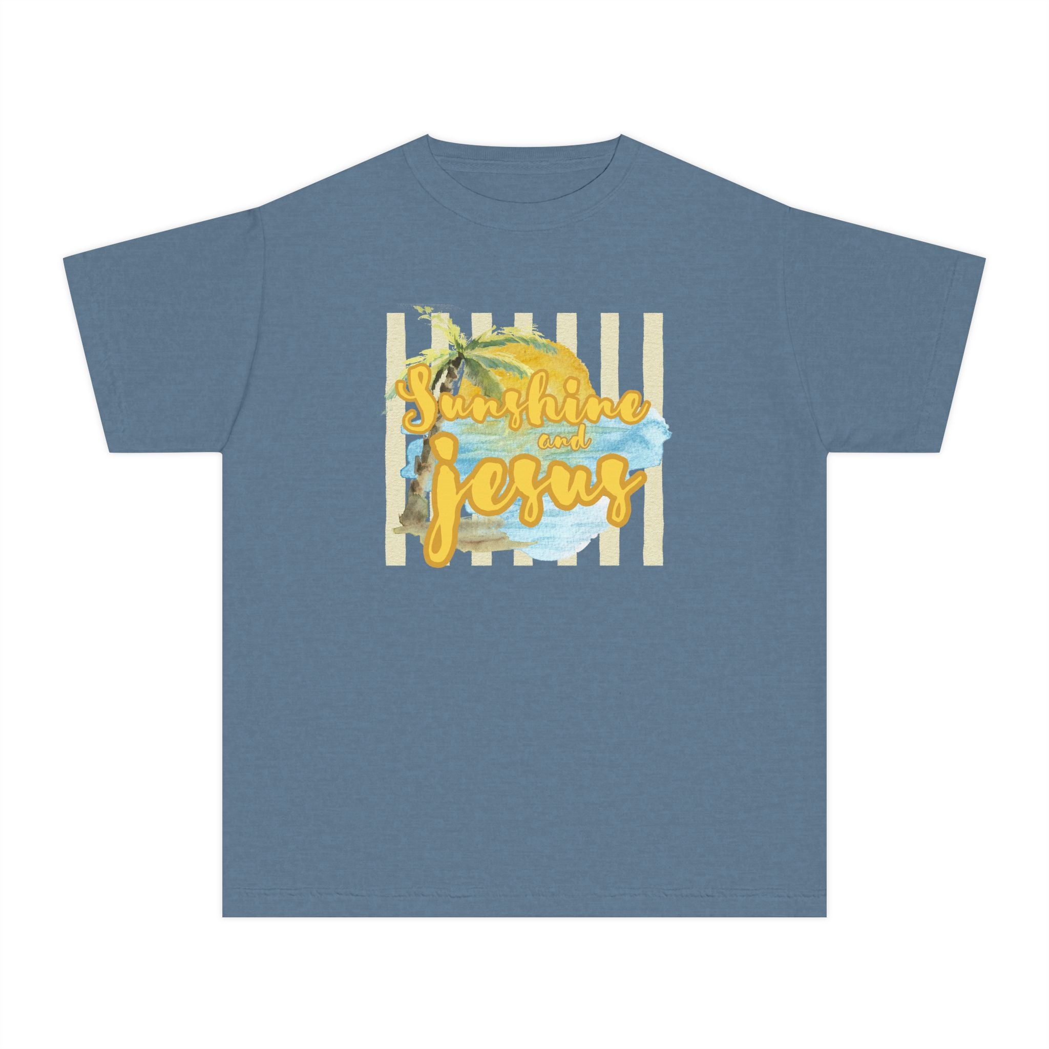 Youth Tee — "Sunshine and Jesus" Palm Beach Christian Graphic Shirt