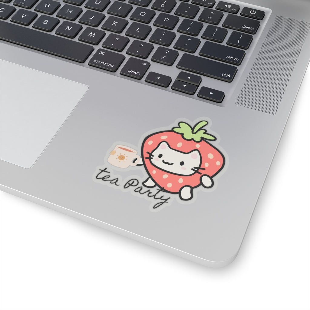 Strawberry Cat Teaparty Kiss-Cut Stickers