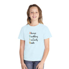 Youth Tee — "Always Dwelling on Heavenly Deeds" Inspirational Kids Shirt