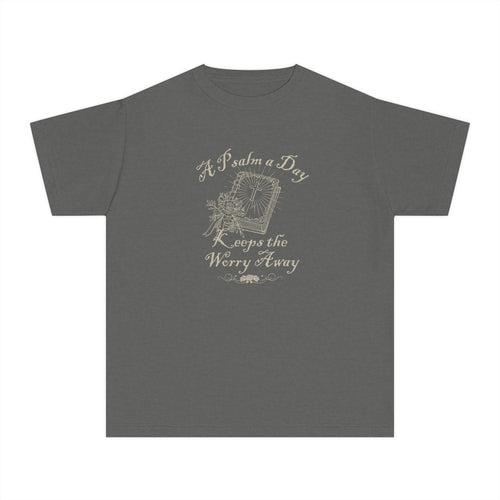 Youth Tee — "A Psalm a Day Keeps the Worry Away" Graphic