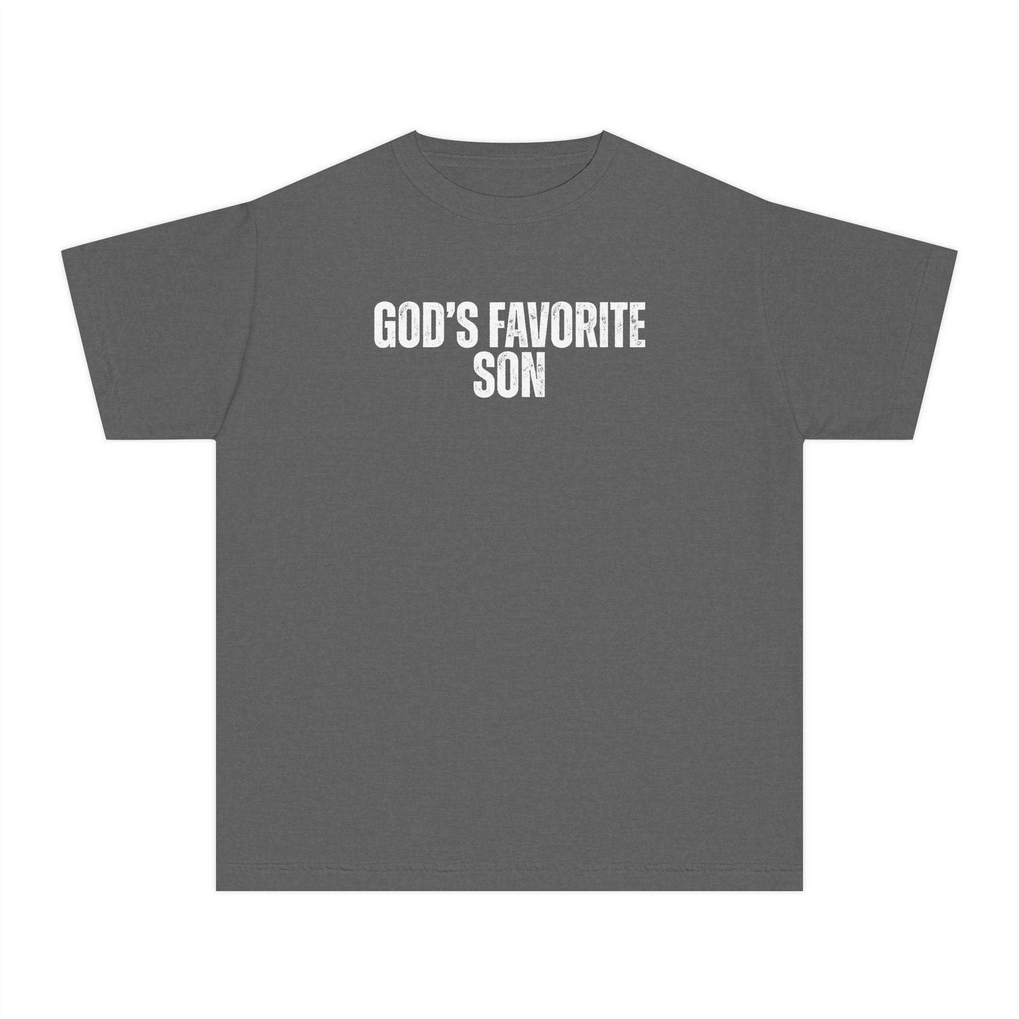 Youth Tee — "God's Favorite Son" Christian Kids Shirt