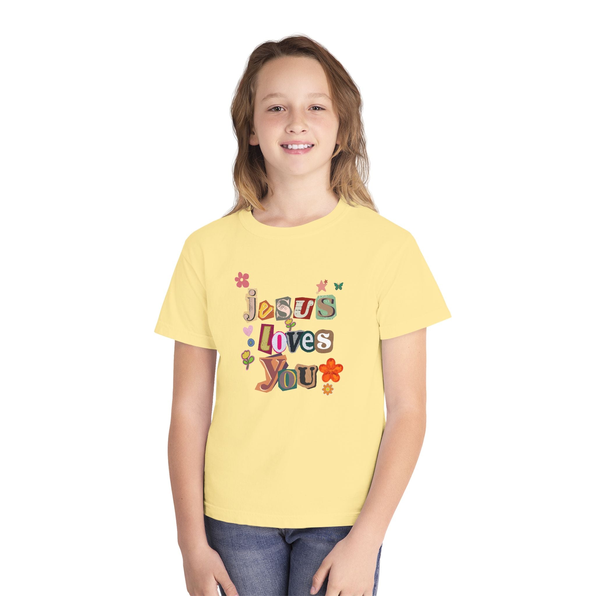 Kids "Jesus Loves You" Retro Floral Tee