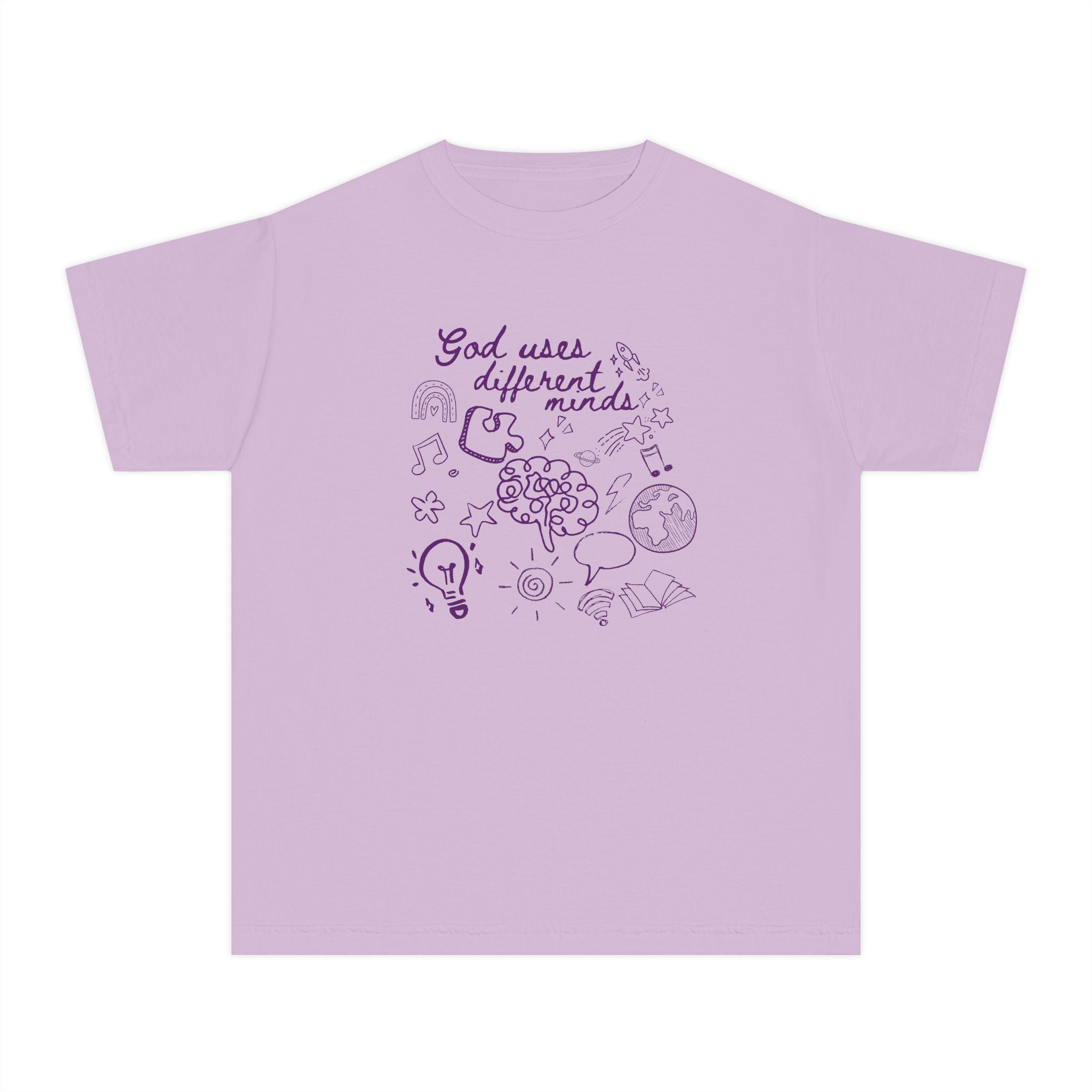 Youth Tee — "God Uses Different Minds" Inspirational Faith Kids T‑Shirt