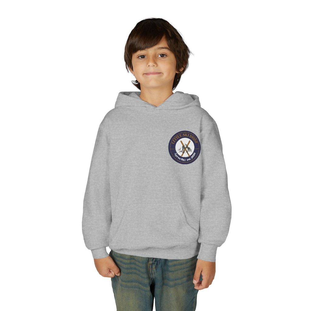 Little Ski Dude Kids Hoodie — Alpine Social Club Vintage Ski Crest