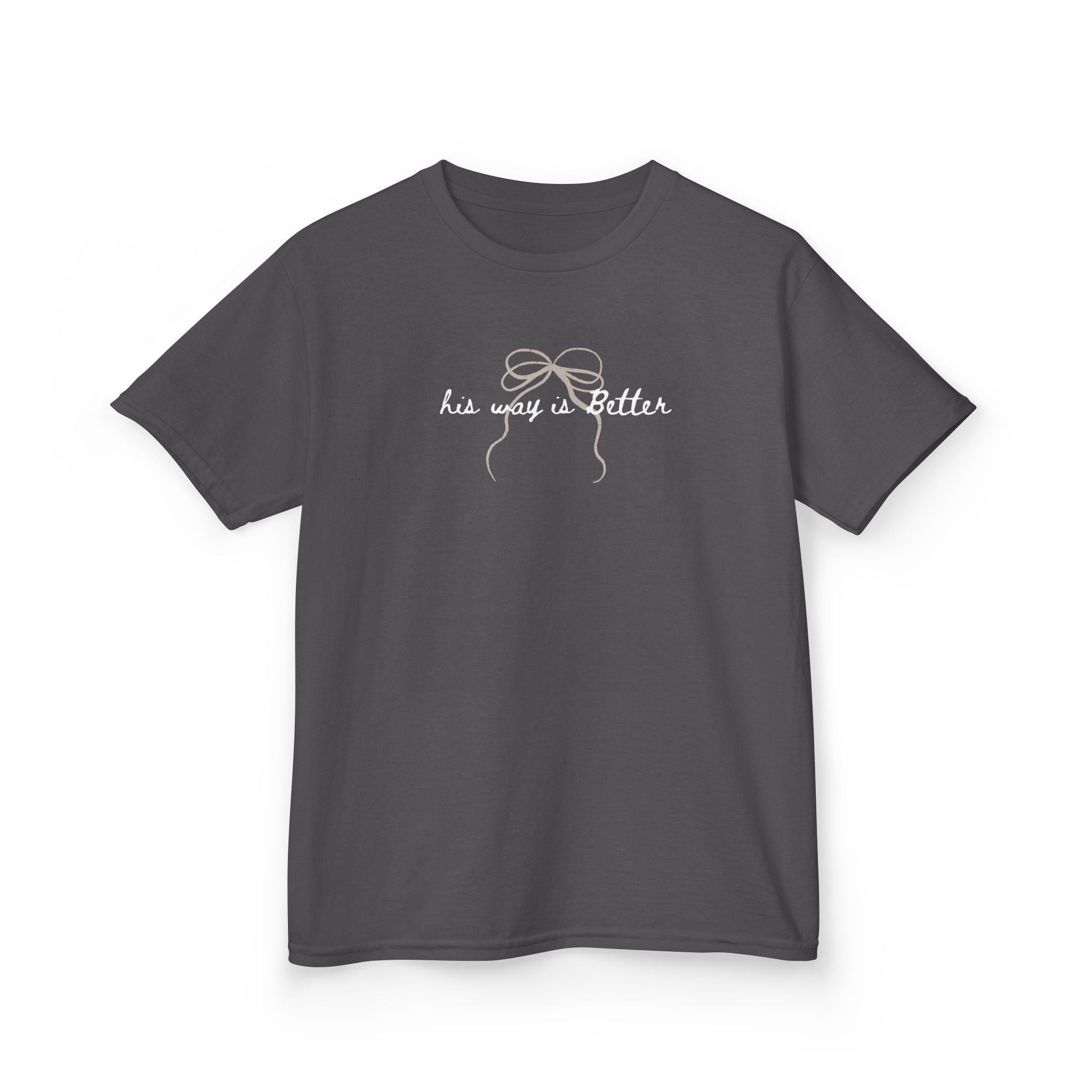 Kids T-Shirt — "His Way is Better" Bow Graphic Tee