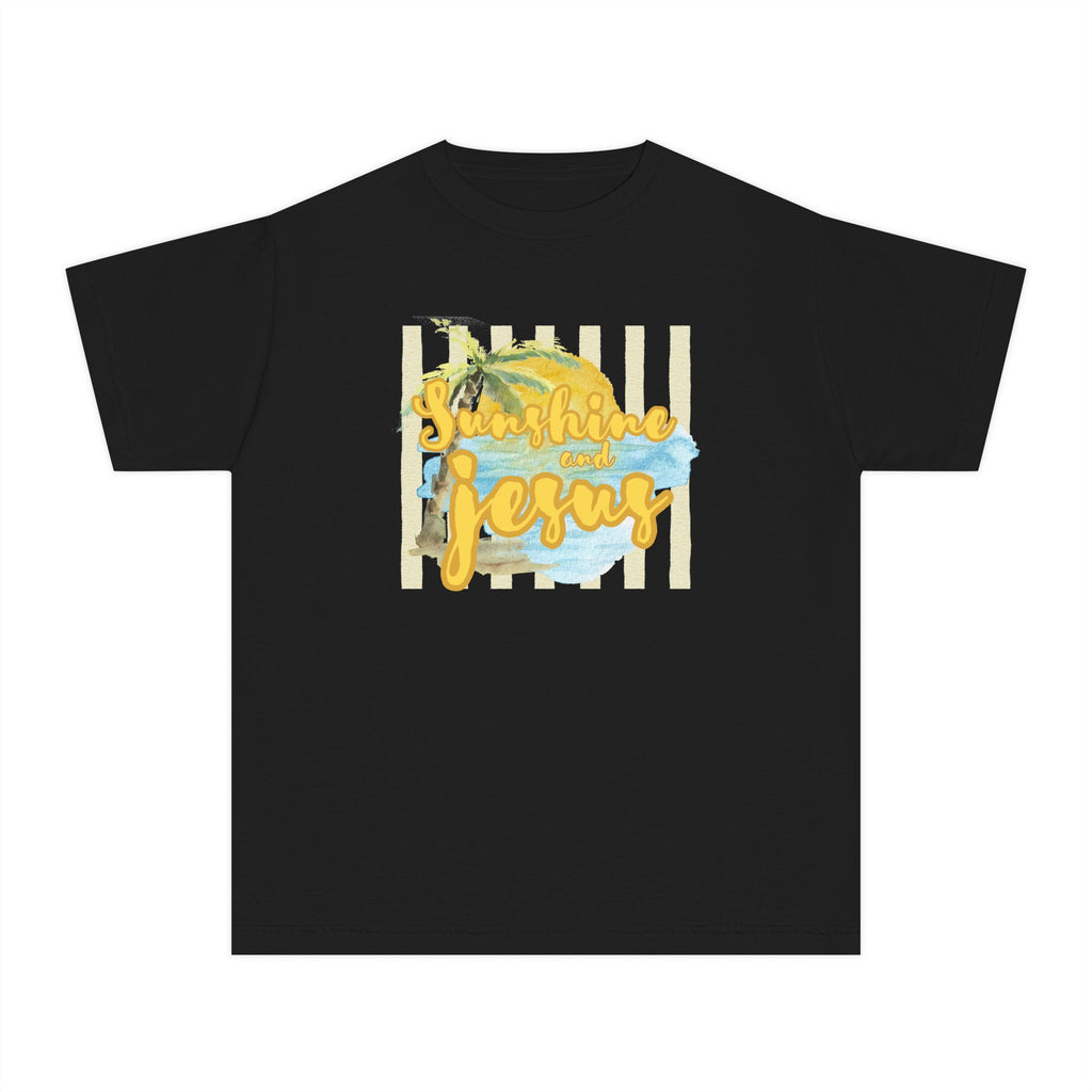 Youth Tee — "Sunshine and Jesus" Palm Beach Christian Graphic Shirt