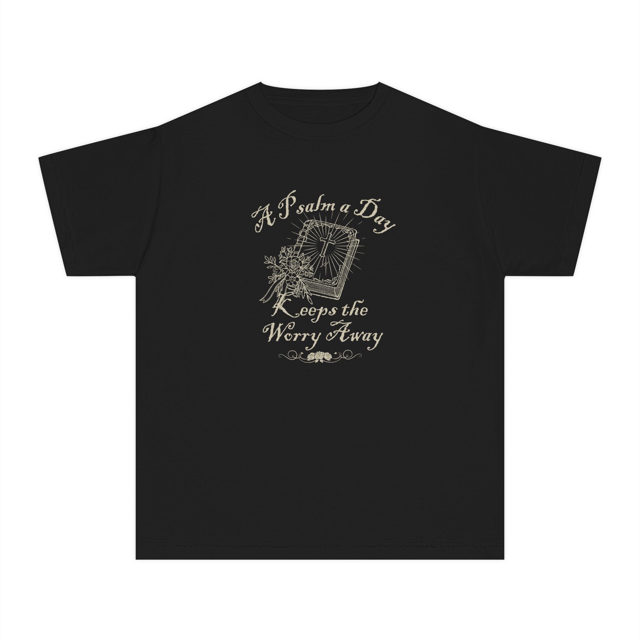 Youth Tee — "A Psalm a Day Keeps the Worry Away" Graphic