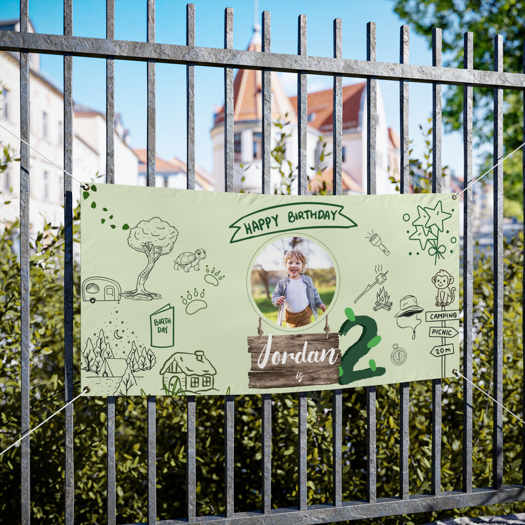 Custom Camping Party Banner | Custom Kids Outdoor Adventure