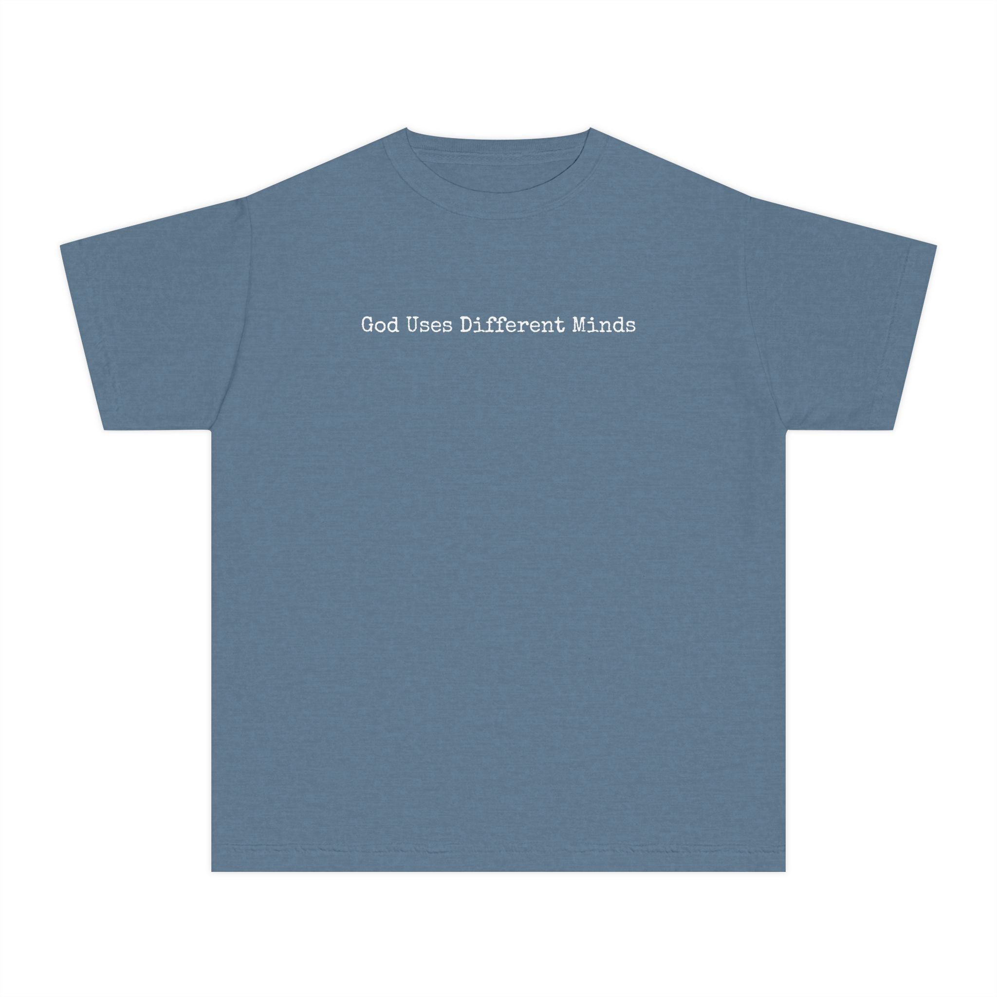 Youth Tee — "God Uses Different Minds" Minimalist Christian Kids T‑Shirt