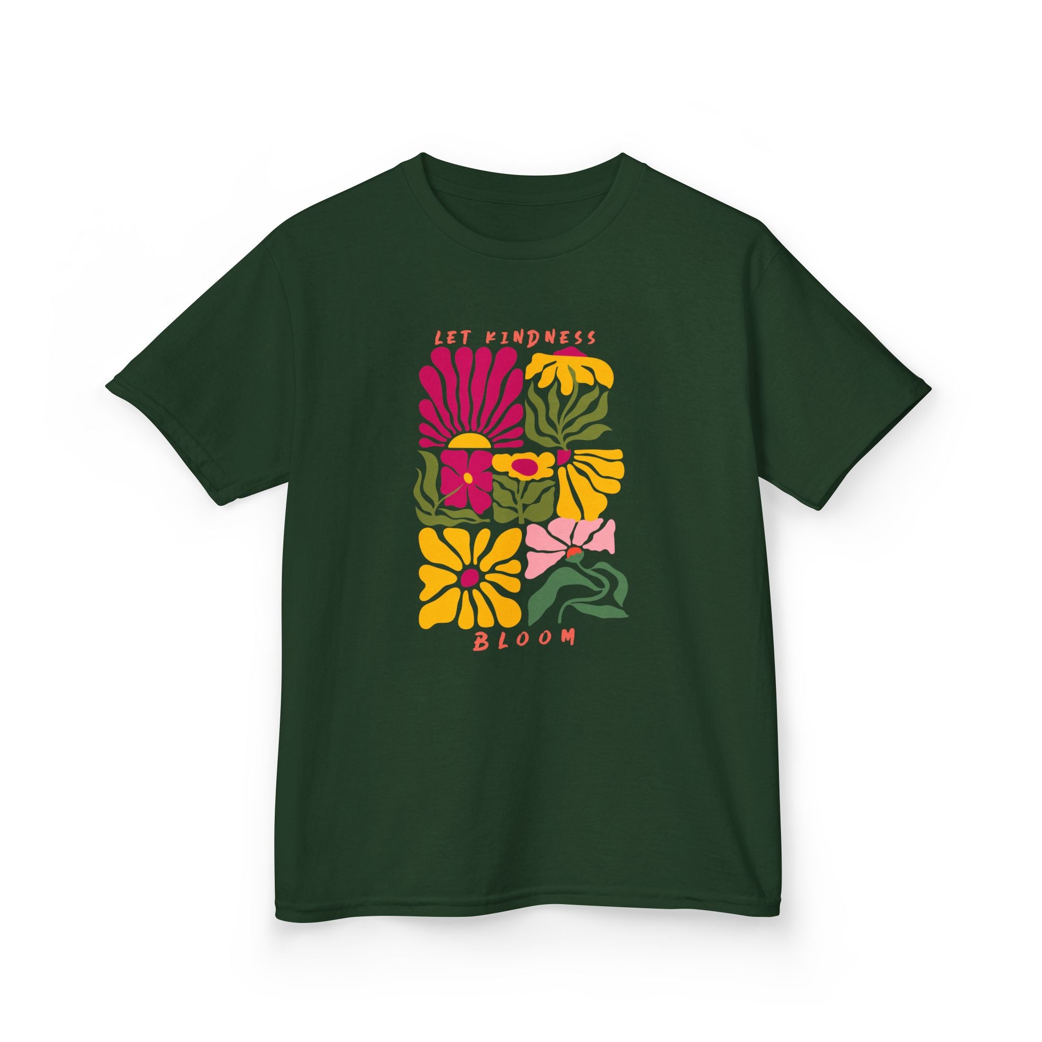 Kids T-Shirt — Let Kindness Bloom Floral Graphic Tee