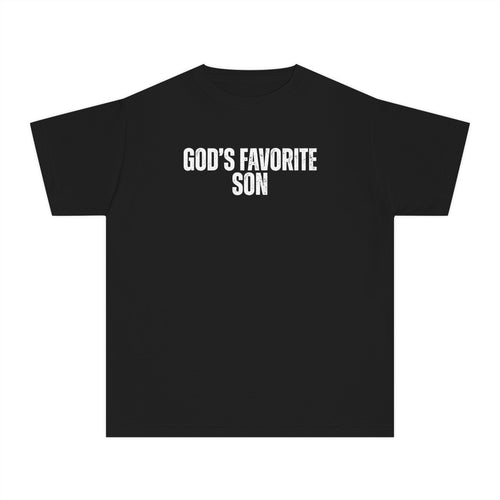 Youth Tee — "God's Favorite Son" Christian Kids Shirt