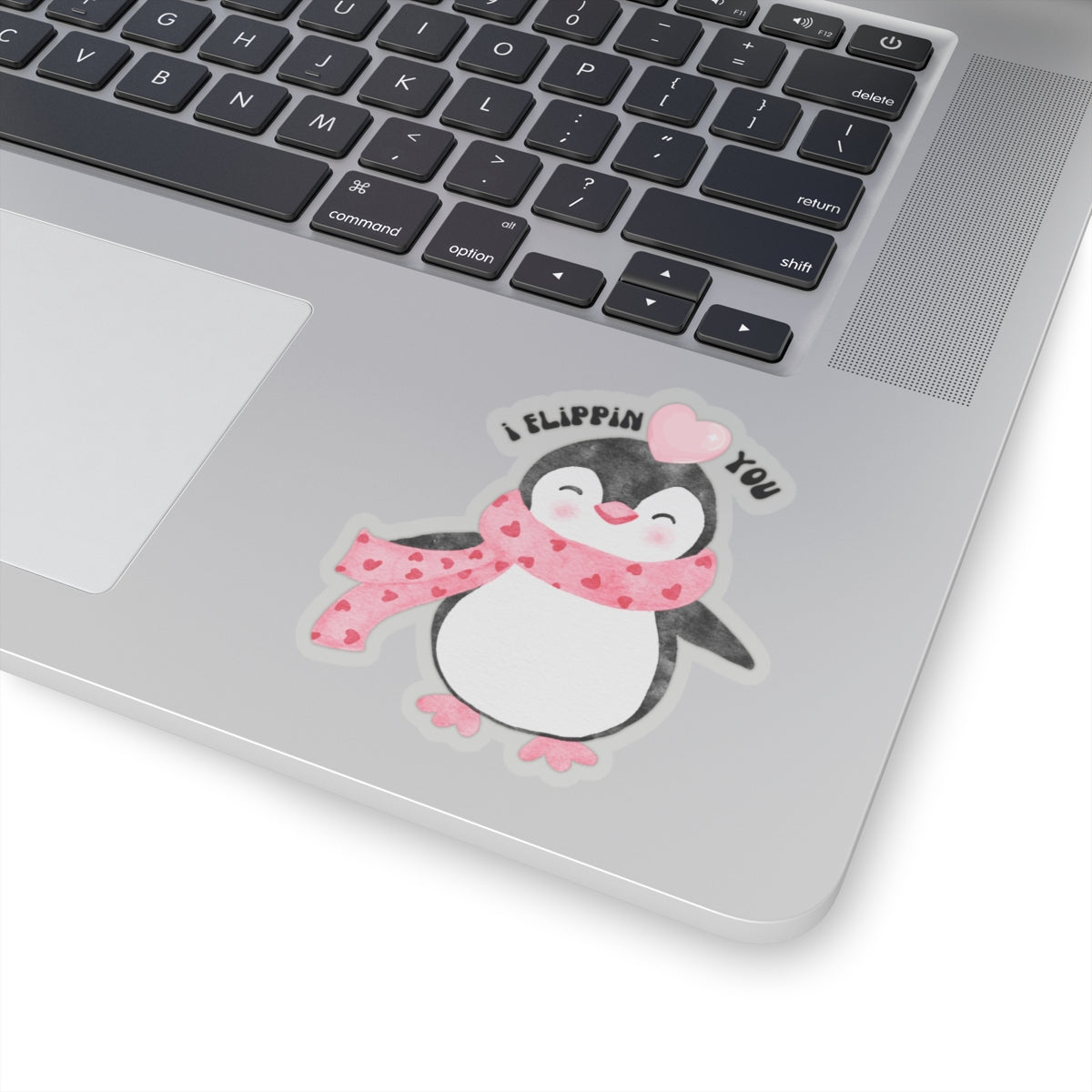 Penguin Valentine Sticker — "I Flippin' Love You" Kiss-Cut Sticker