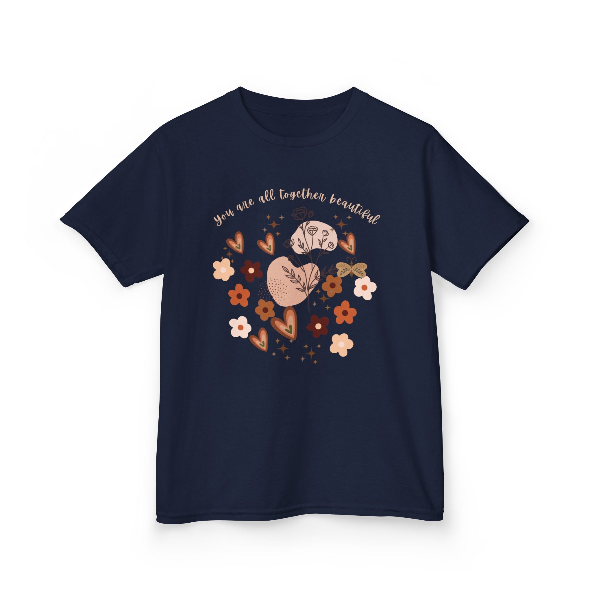 Kids Tee — "You Are All Together Beautiful" Floral Boho Design