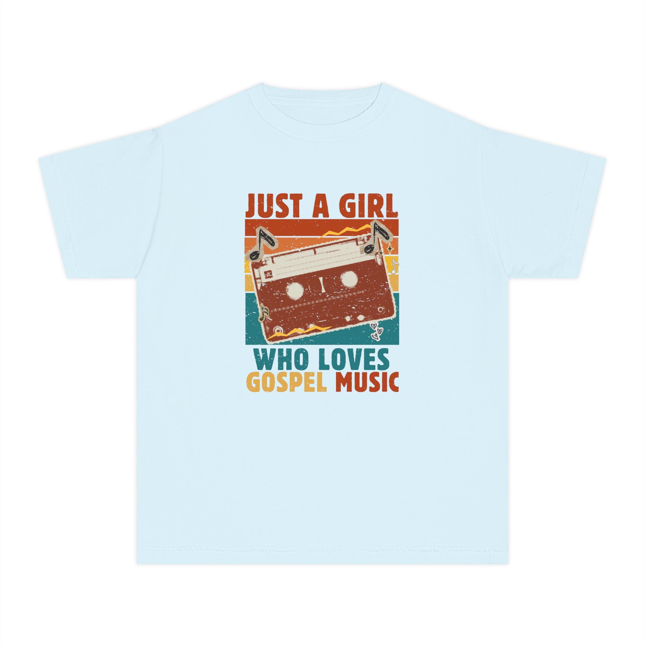 Youth Tee — "Just a Girl Who Loves Gospel Music" Retro Cassette Shirt