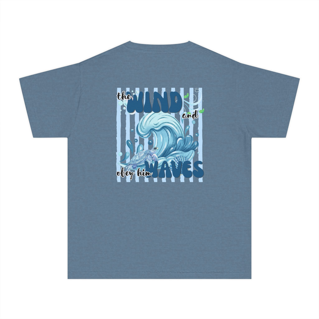 Youth Tee — "The Wind and Waves" Surf Wave Graphic Shirt