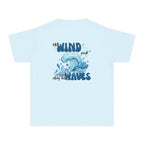 Youth Tee — "The Wind and Waves" Surf Wave Graphic Shirt (Kids Coastal Summer Tee)