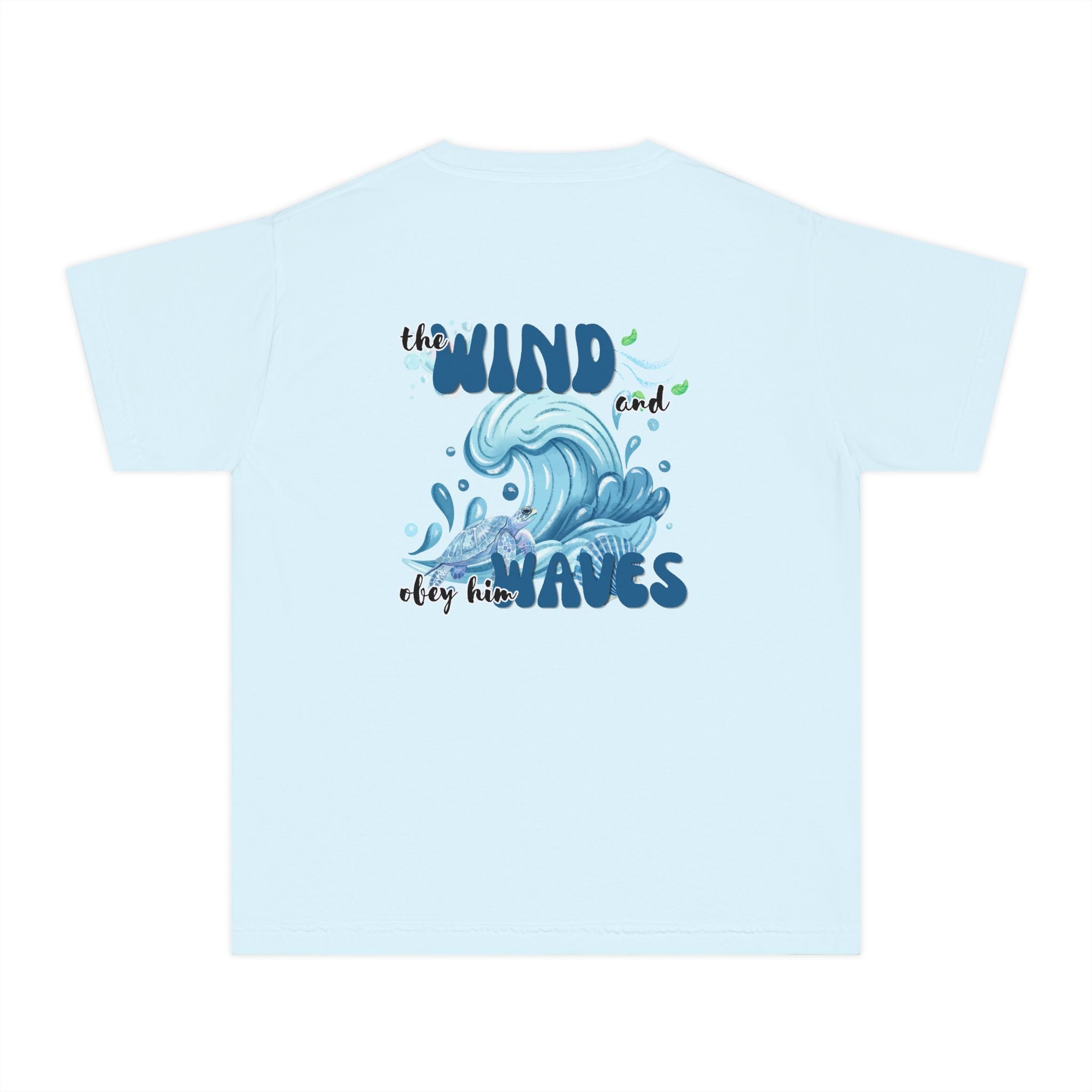 Youth Tee — "The Wind and Waves" Surf Wave Graphic Shirt (Kids Coastal Summer Tee)