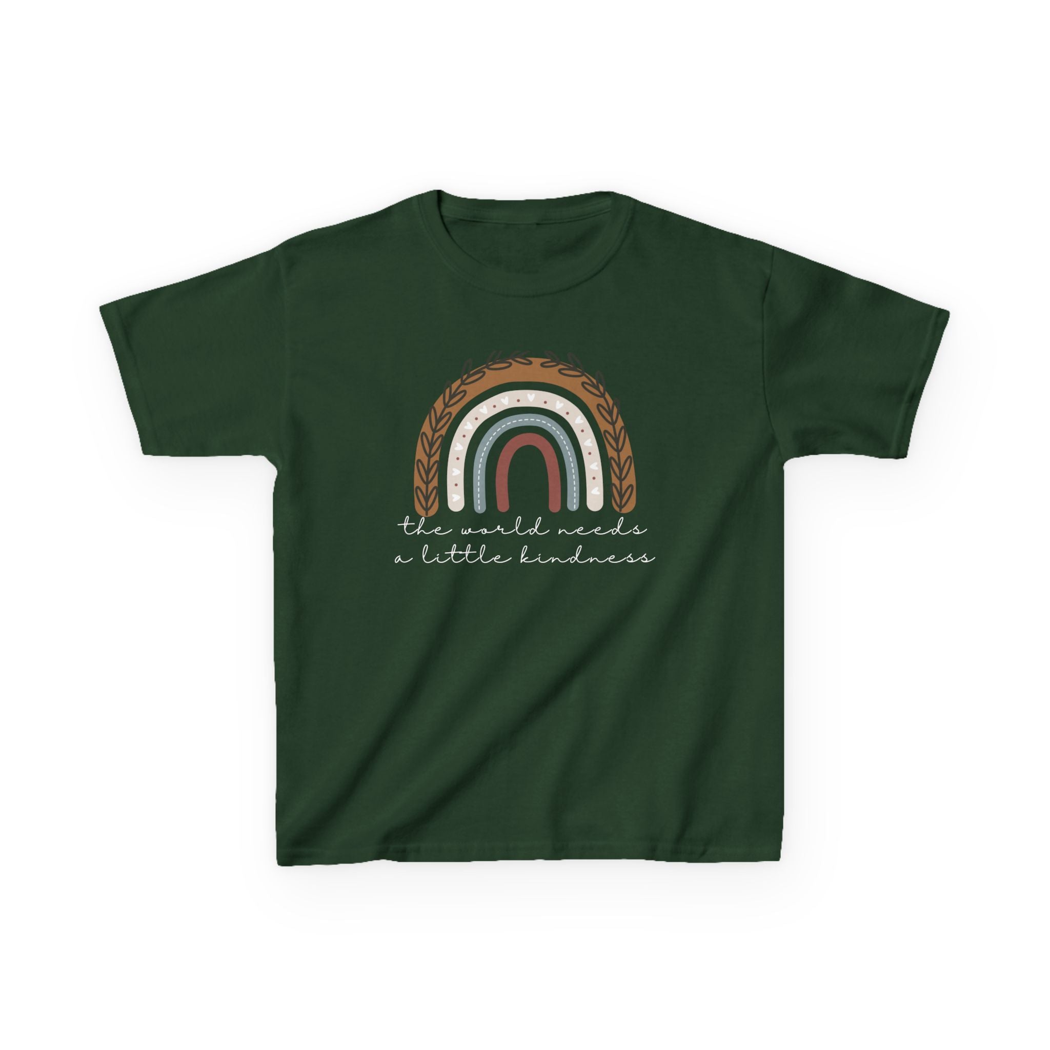 Kids Tee — Boho Rainbow "The World Needs a Little Kindness"