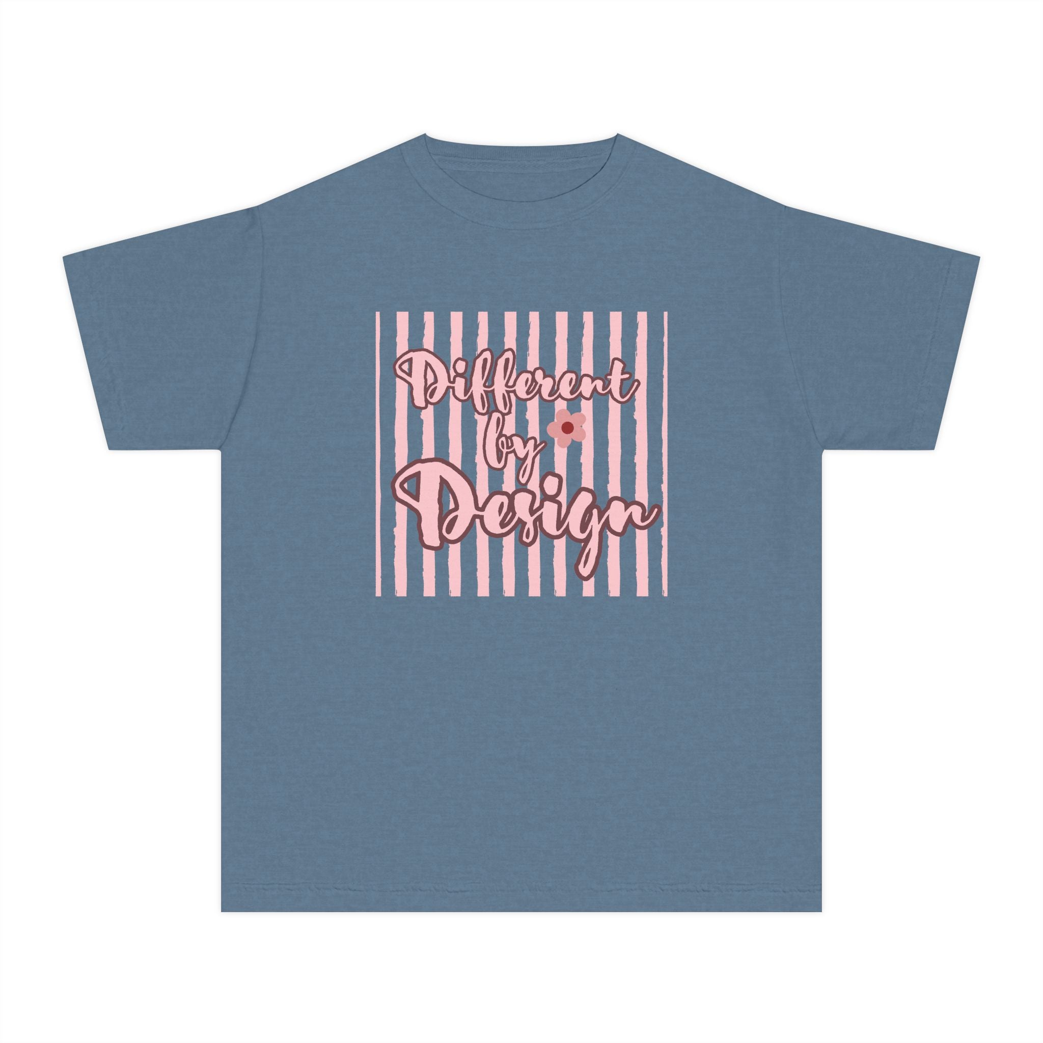 Youth Tee — "Different by Design" striped tee