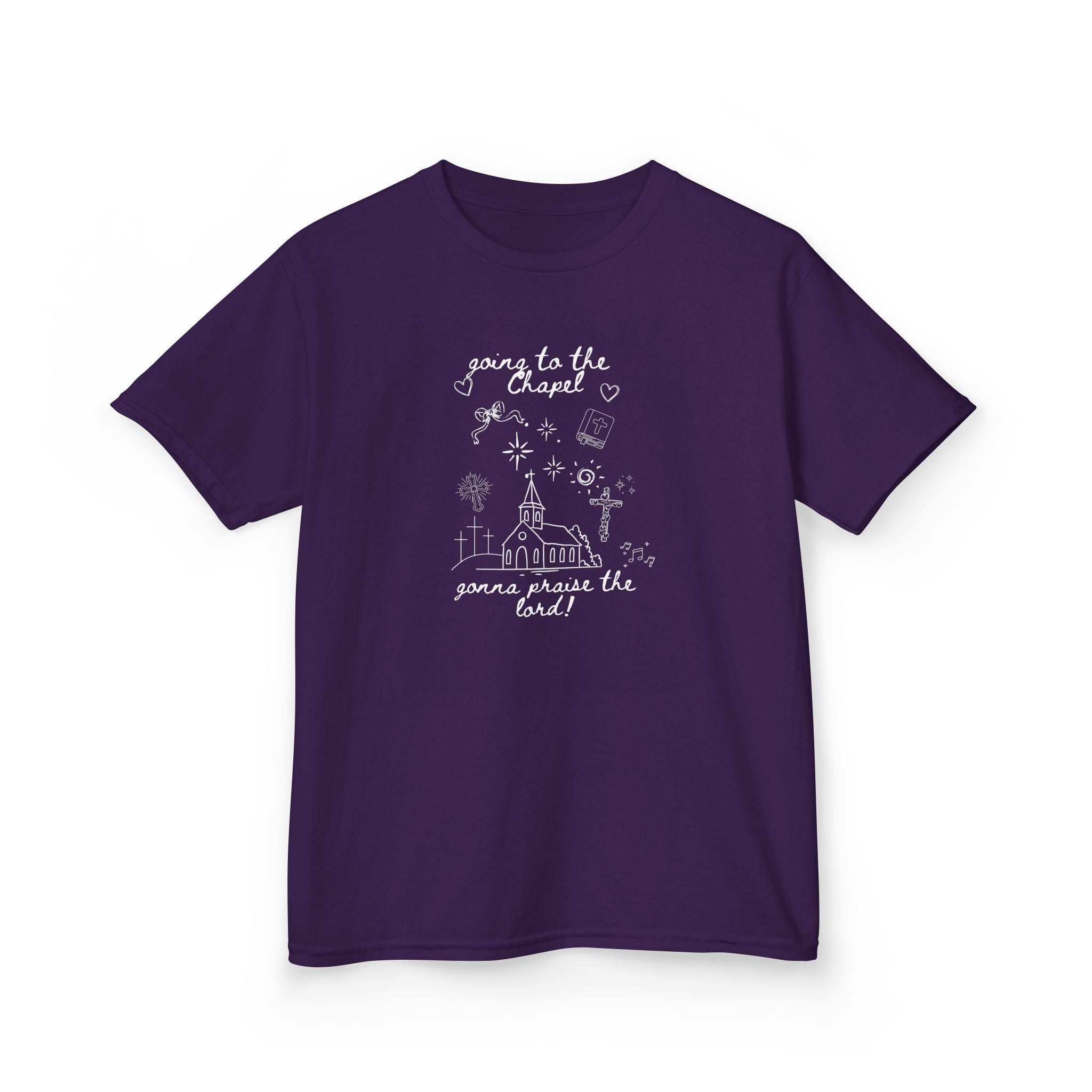"Going to the Chapel, Gonna Praise the Lord" Church Kids Graphic T‑Shirt
