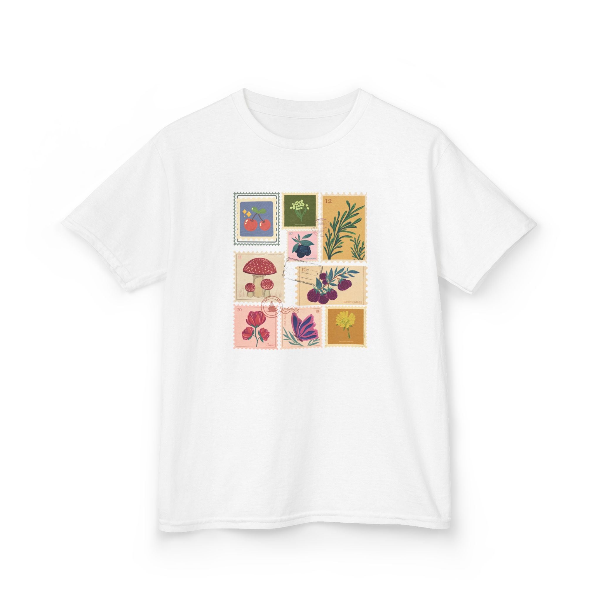 Vintage Floral Stamps Tee — Botanical postal stamps Graphic Shirt