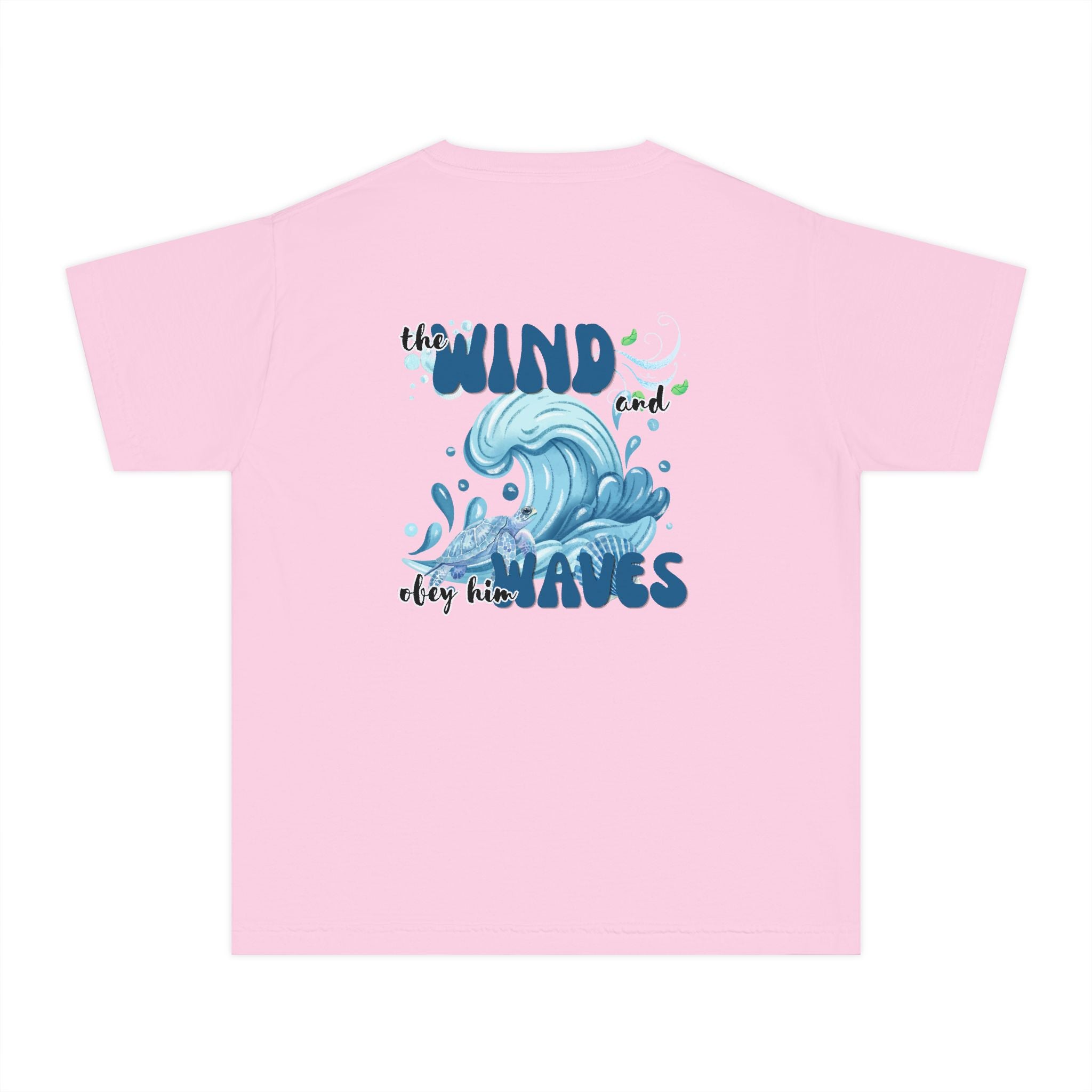 Youth Tee — "The Wind and Waves" Surf Wave Graphic Shirt (Kids Coastal Summer Tee)
