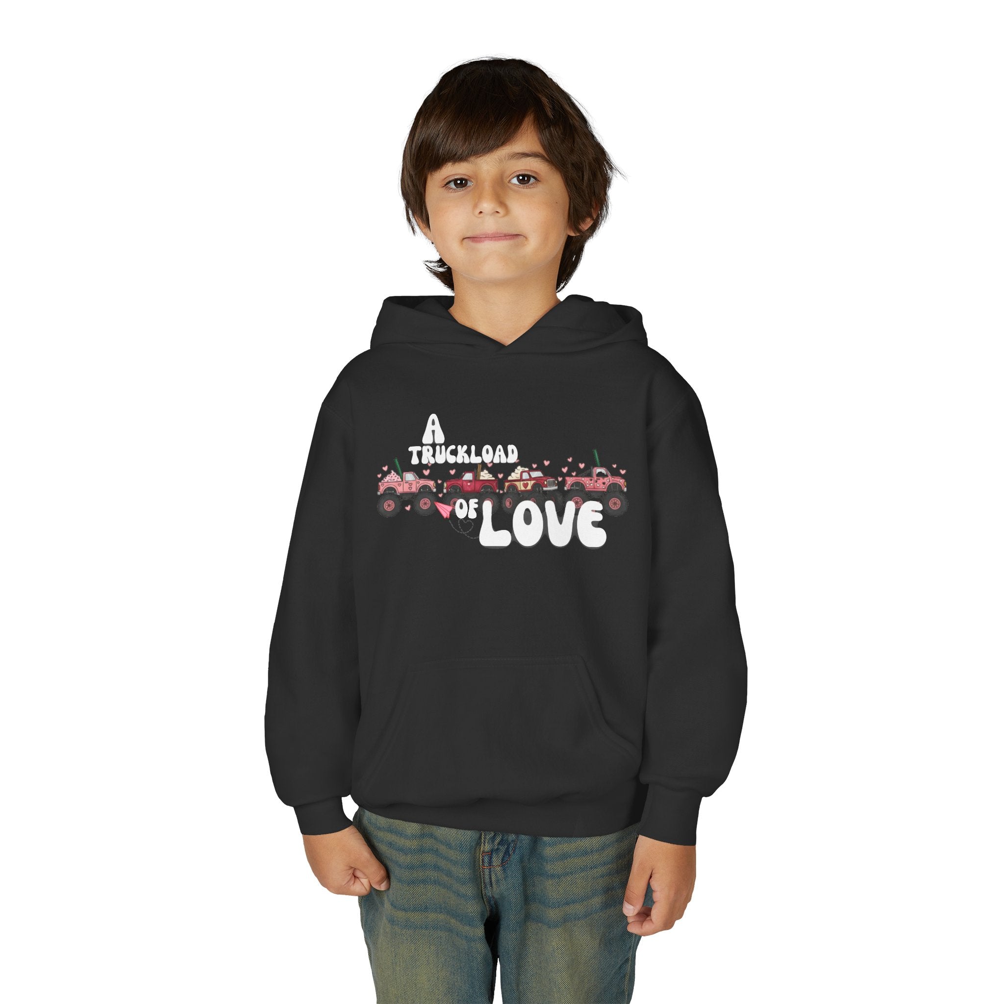 Youth Hoodie – Monster Truck Fleet Love Graphic