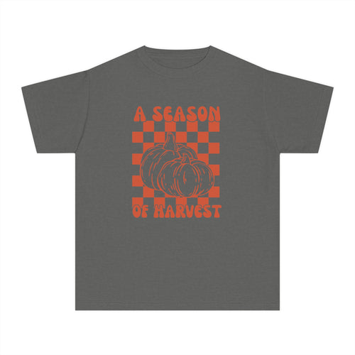 Youth Tee — "A Season of Harvest" Pumpkin Fall Graphic Shirt
