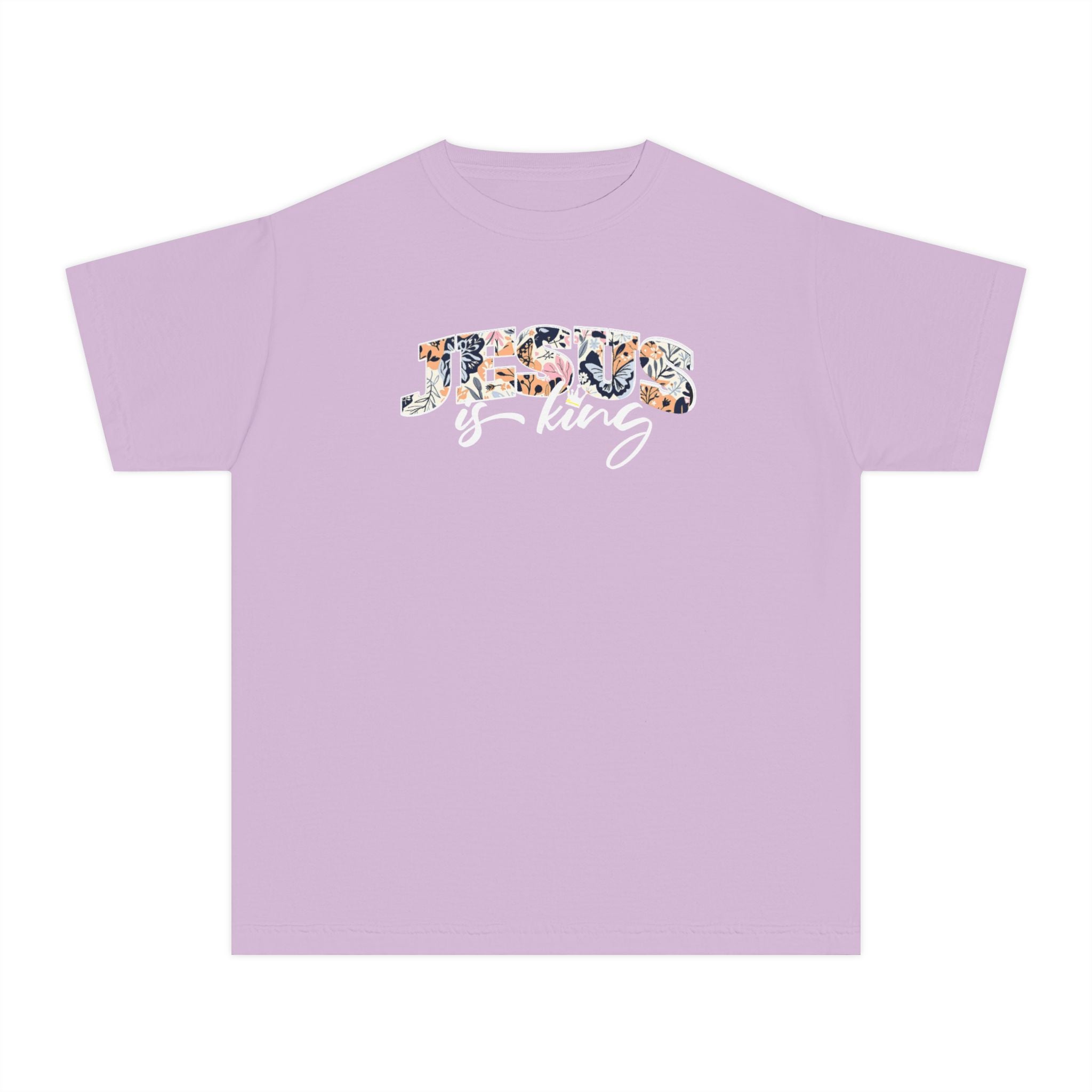 Youth Tee — Floral Jesus is King Tee