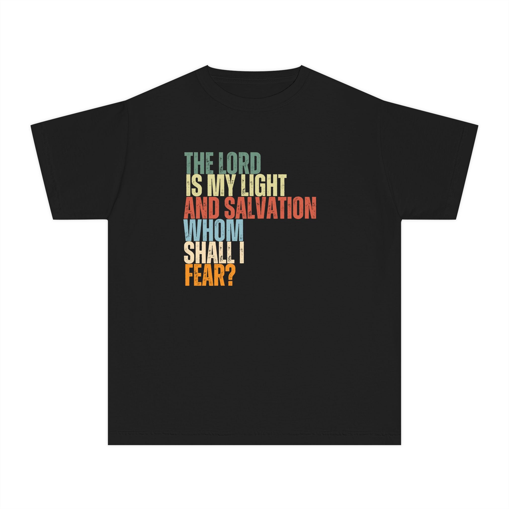 Youth Tee — "The Lord Is My Light and Salvation" Christian Faith T‑Shirt